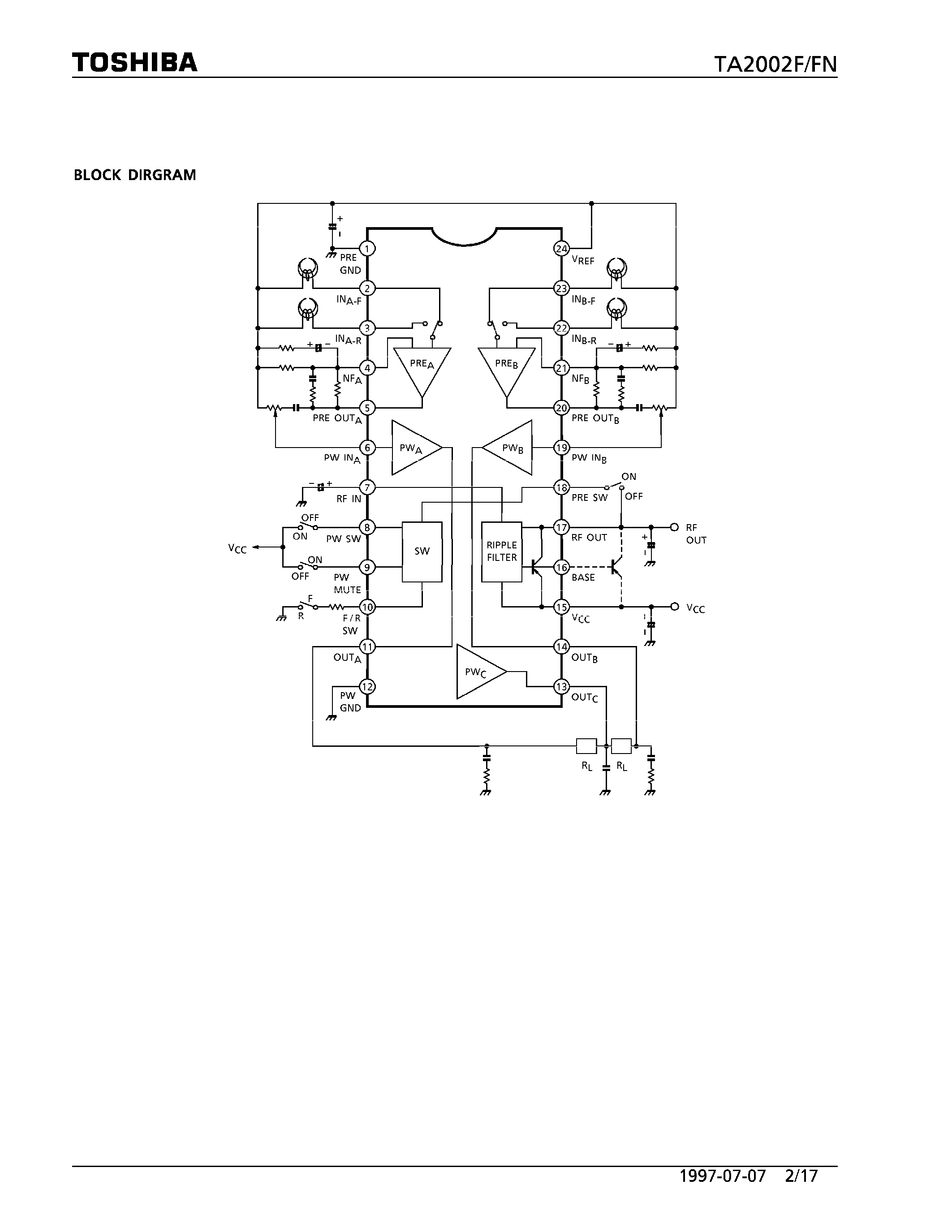 Даташит TA2002 - STEREO HEADPHONE AMPLIFIER (3V USE) страница 2