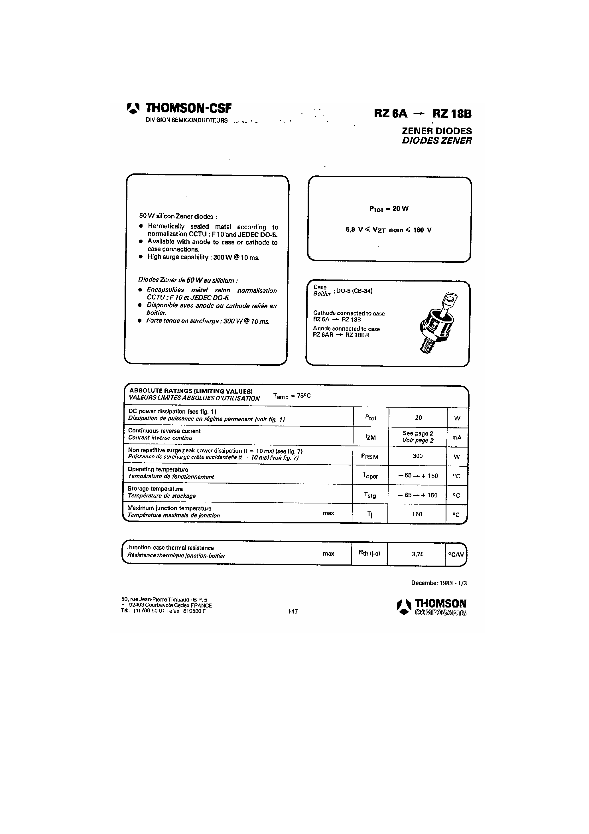 Даташит на микросхему RZ39A страница 1 Даташит RZ39A - (RZ6A - RZ18B) Zener Diodes страница 1