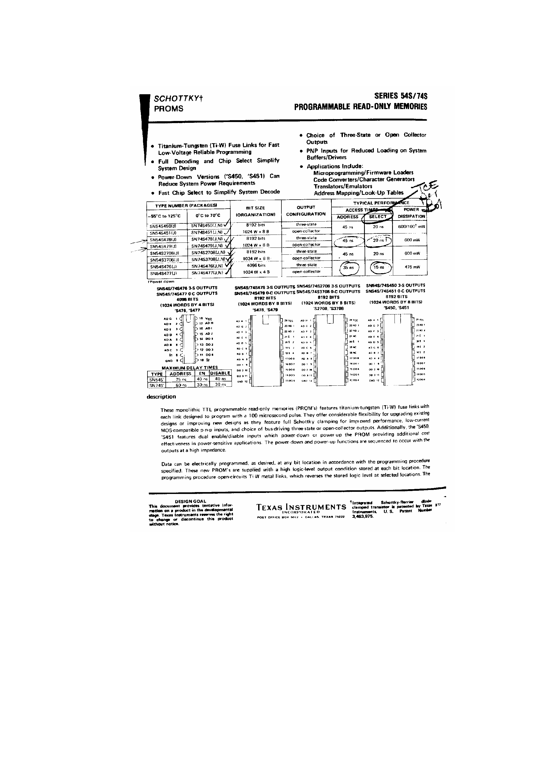 Datasheet SN74S478 page 2 Datasheet SN74S478 - Programmable ROM page 2