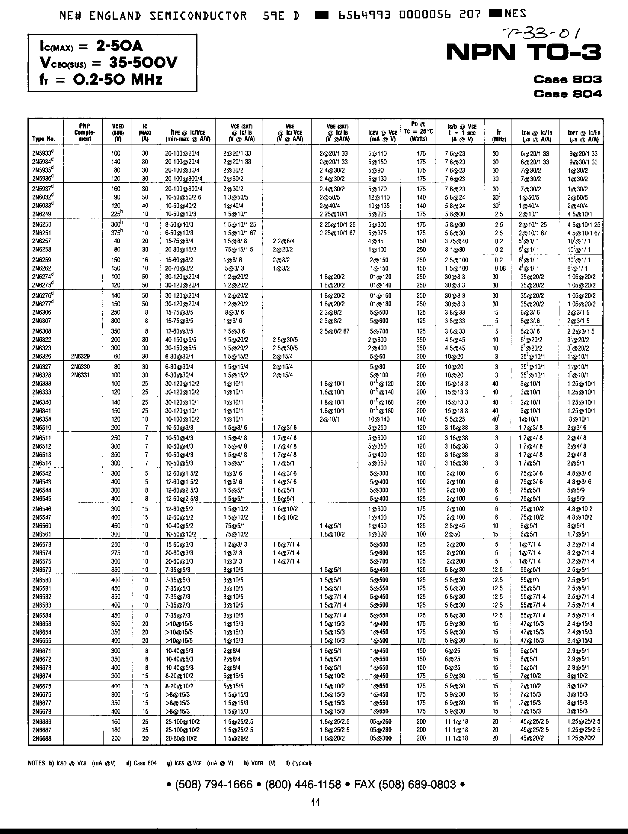 Даташит 2N6328 - Transistors страница 1