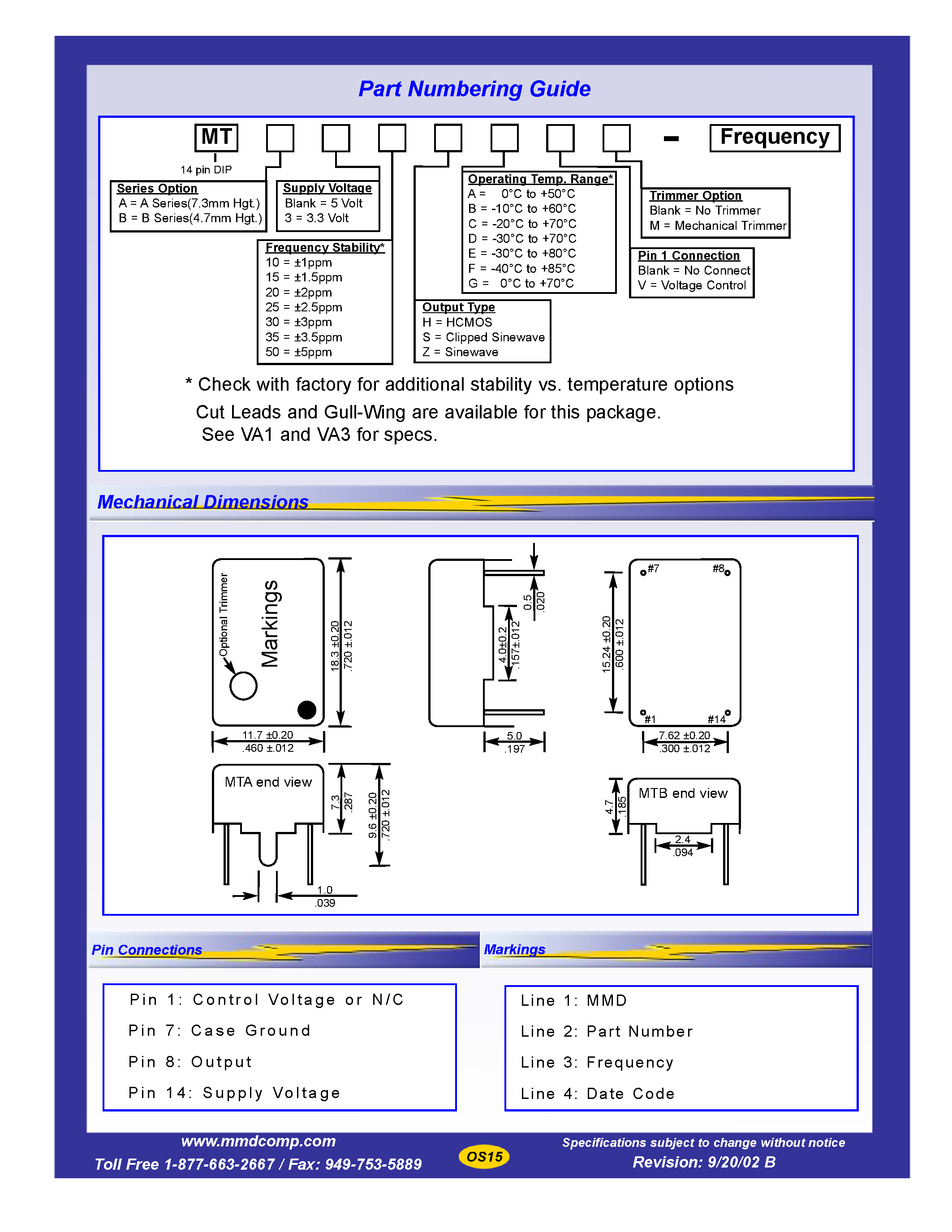Даташит на микросхему MTA10xx страница 2 Даташит MTA10xx - MTA Series / Industry Standard Package страница 2