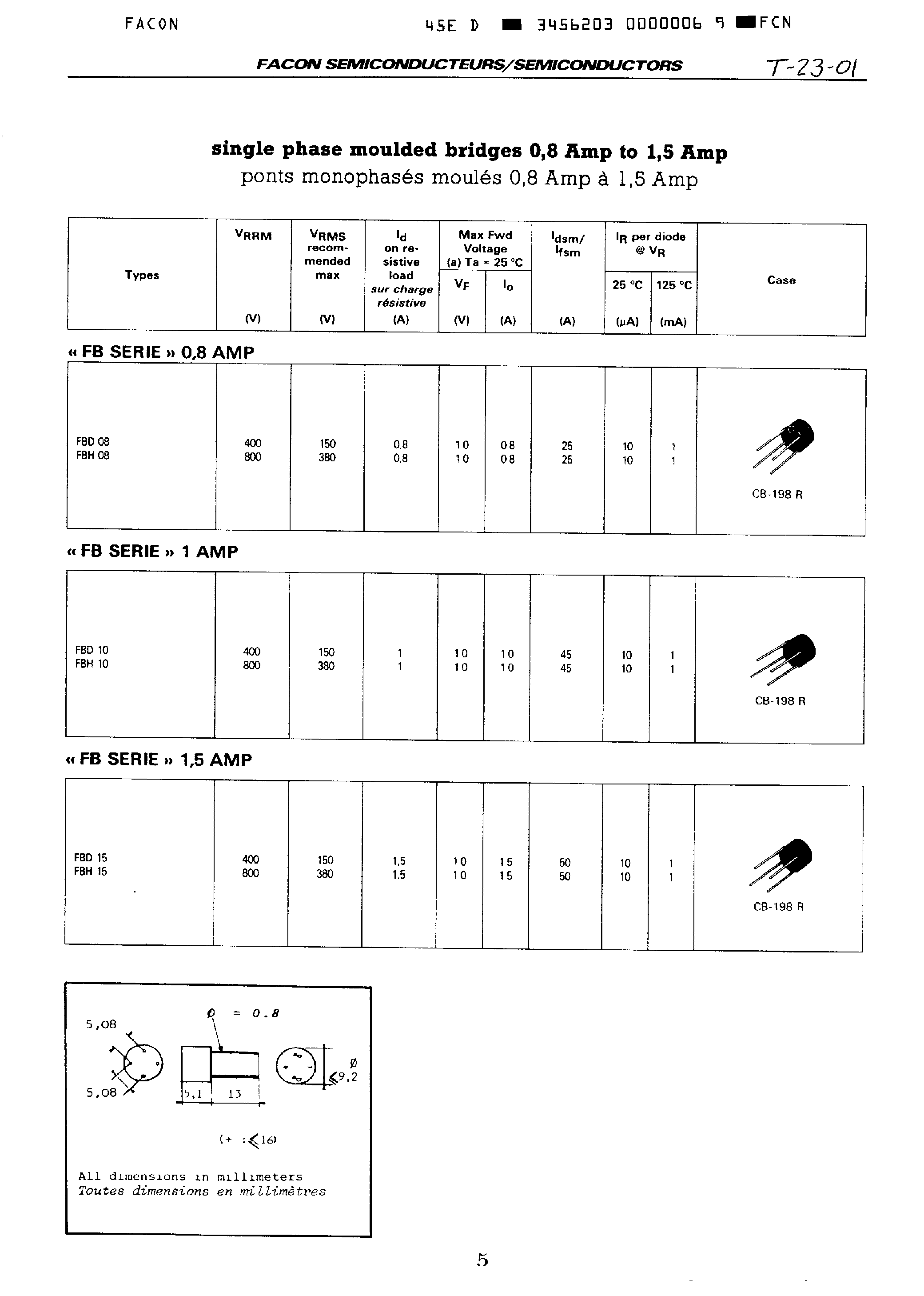 Datasheet BD41931 - SINGLE PHASE MOULDED BRIDGES 0.8 AMP TO 1.5 AMP page 1