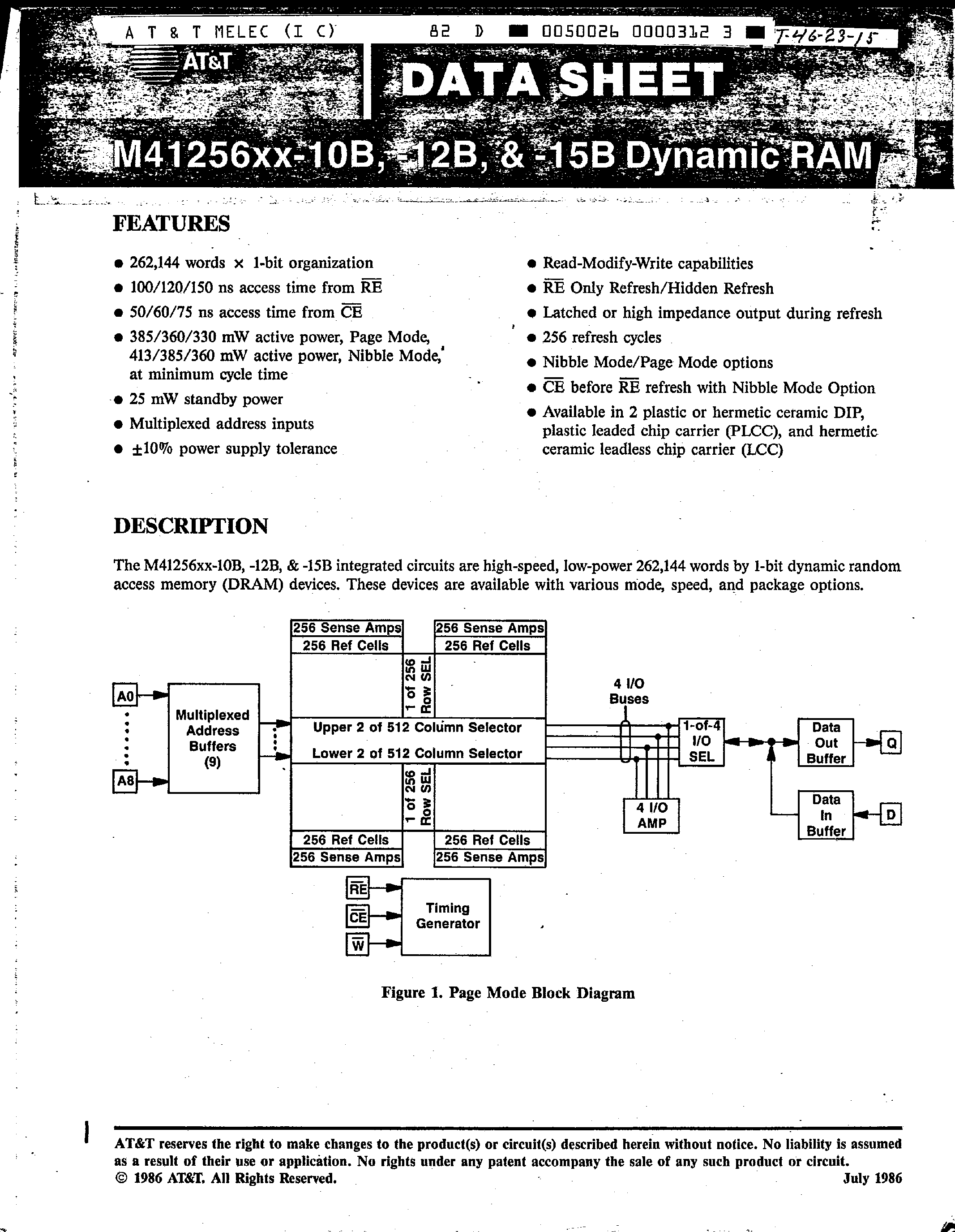Даташит на микросхему M41256xx страница 1 Даташит M41256xx - DRAM страница 1
