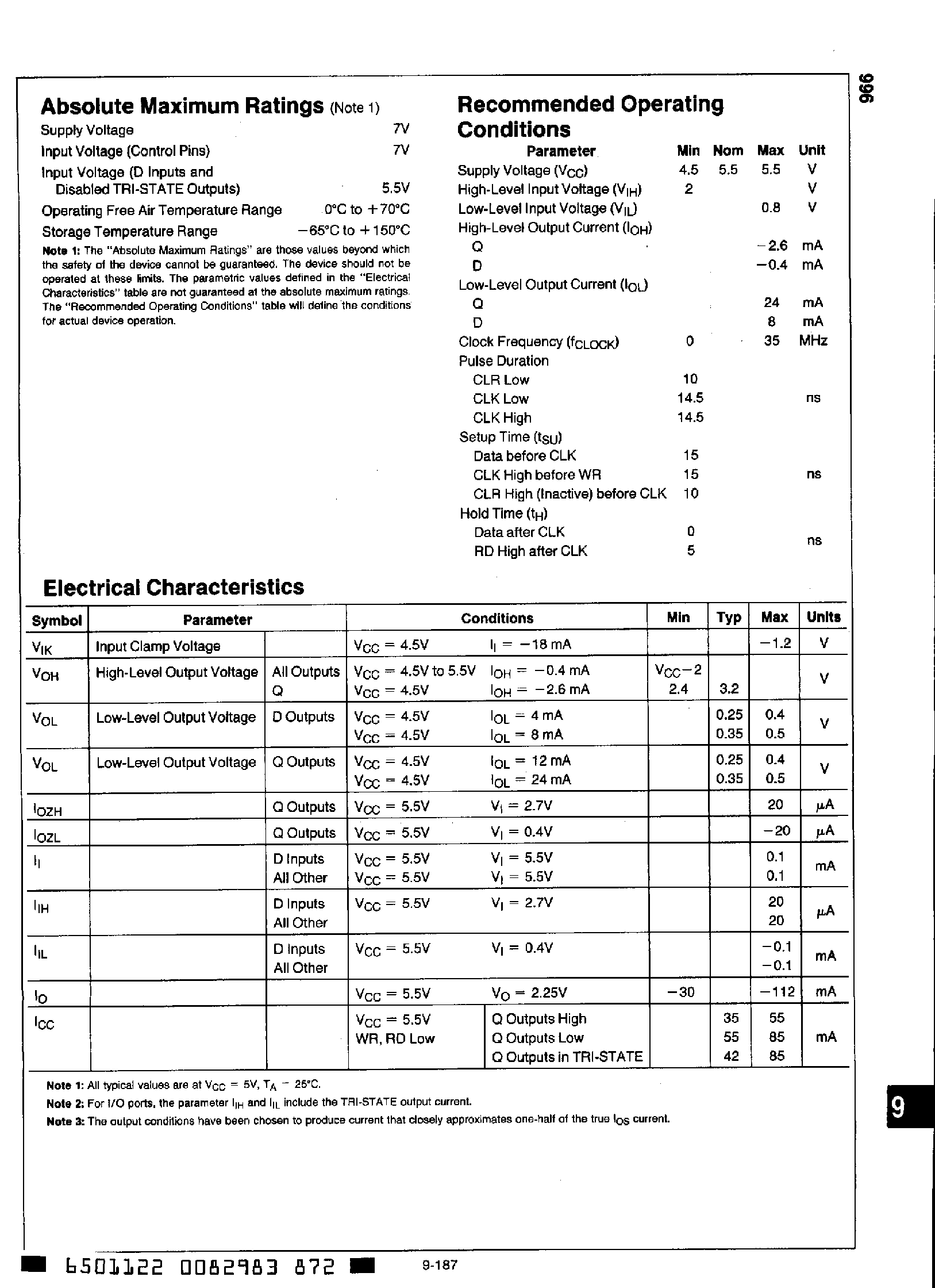 Datasheet DM74ALS996 - D Type Edge Triggered Readback Latches page 2