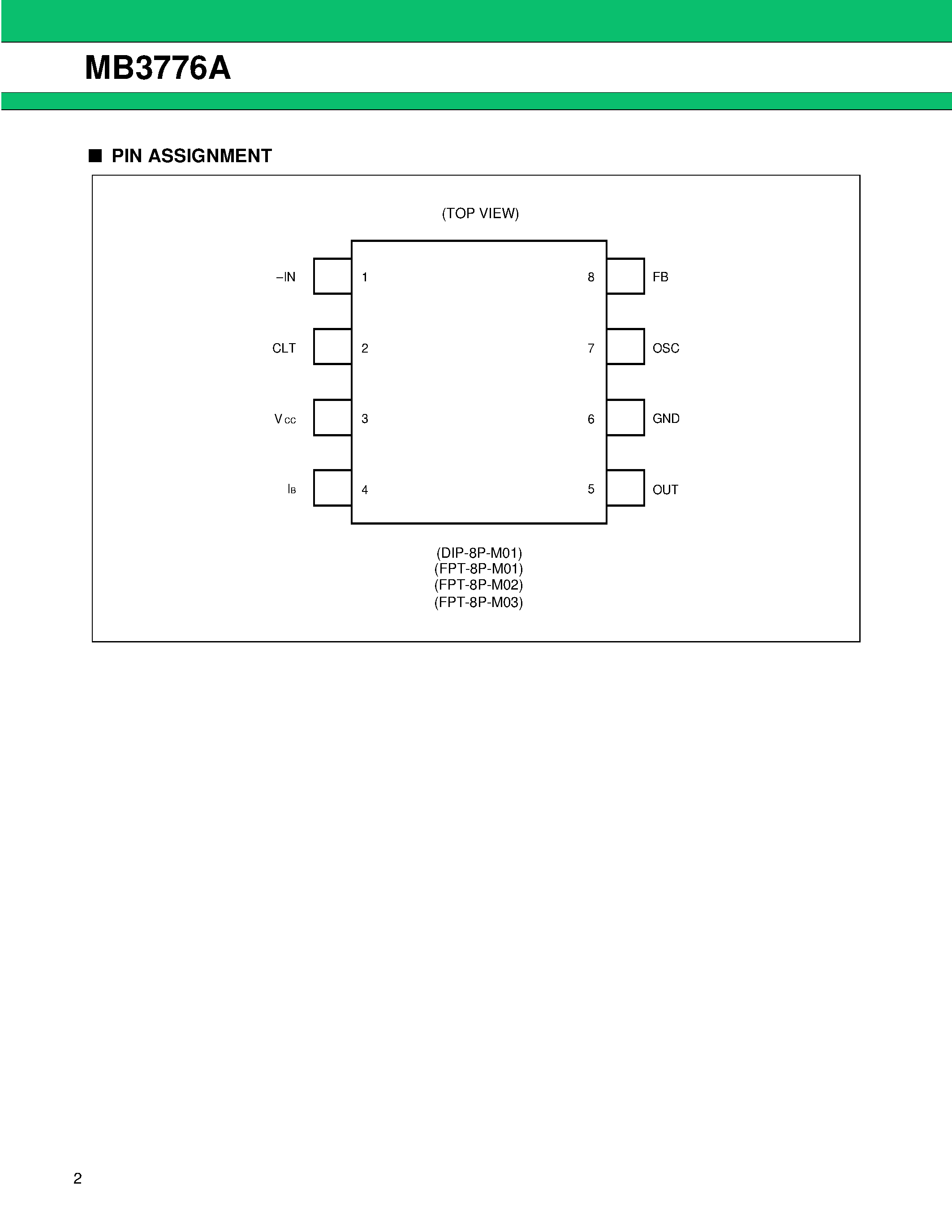 Datasheet MB3776A - Switching Regulator Controller page 2
