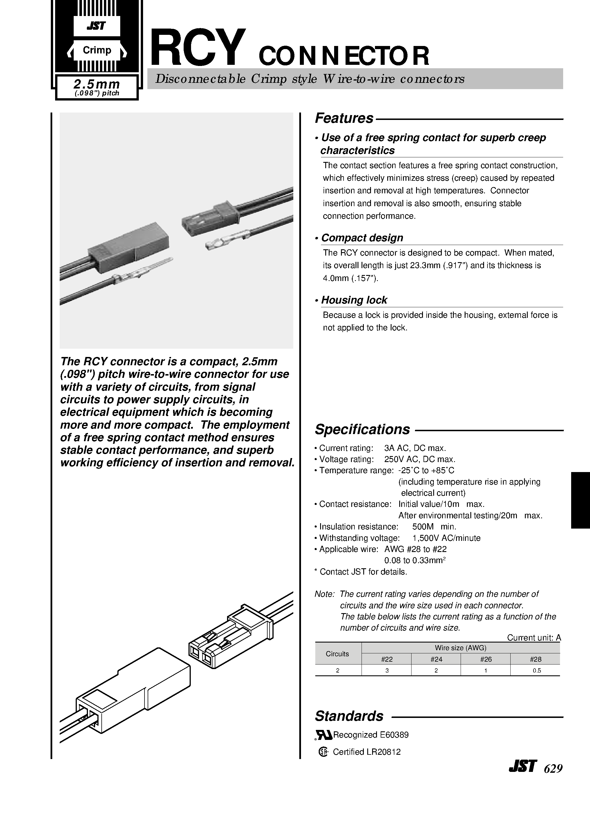 Даташит на микросхему SYR02T страница 1 Даташит SYR02T - RCY Connector страница 1