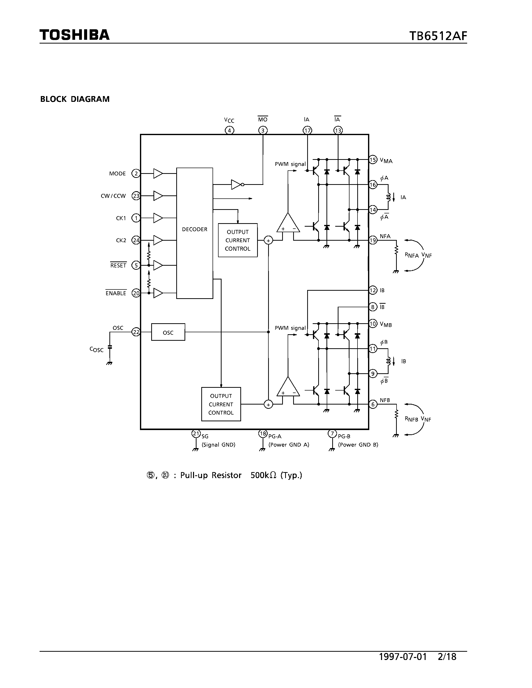 Даташит TB6512AF - PWM CHOPPER TYPE BIPOLAR STEPPING MOTOR DRIVER страница 2
