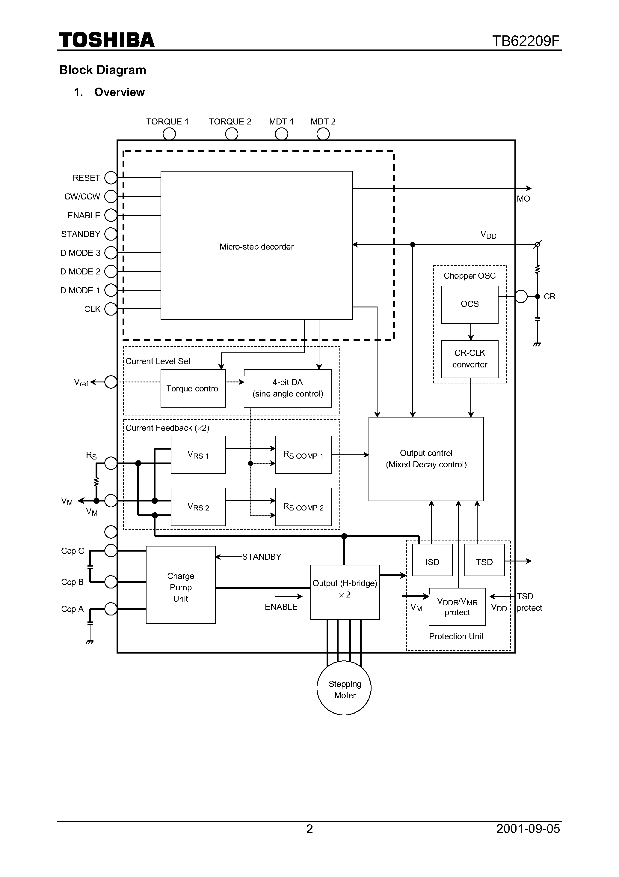 Даташит TB62209F - Stepping Motor Driver IC Using PWM Chopper Type страница 2