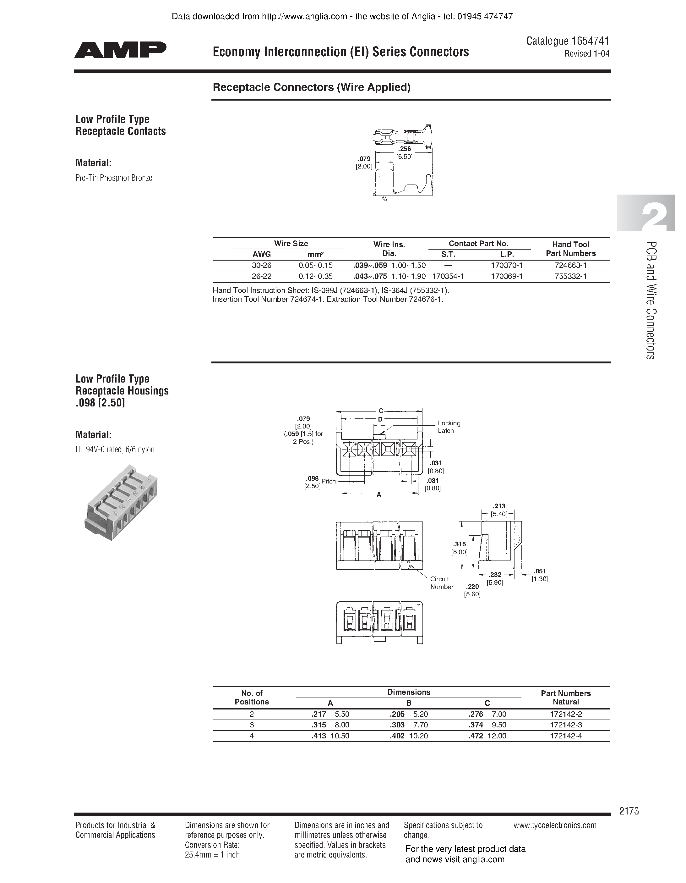 Datasheet 171822-x - Economy Interconnection Series page 2