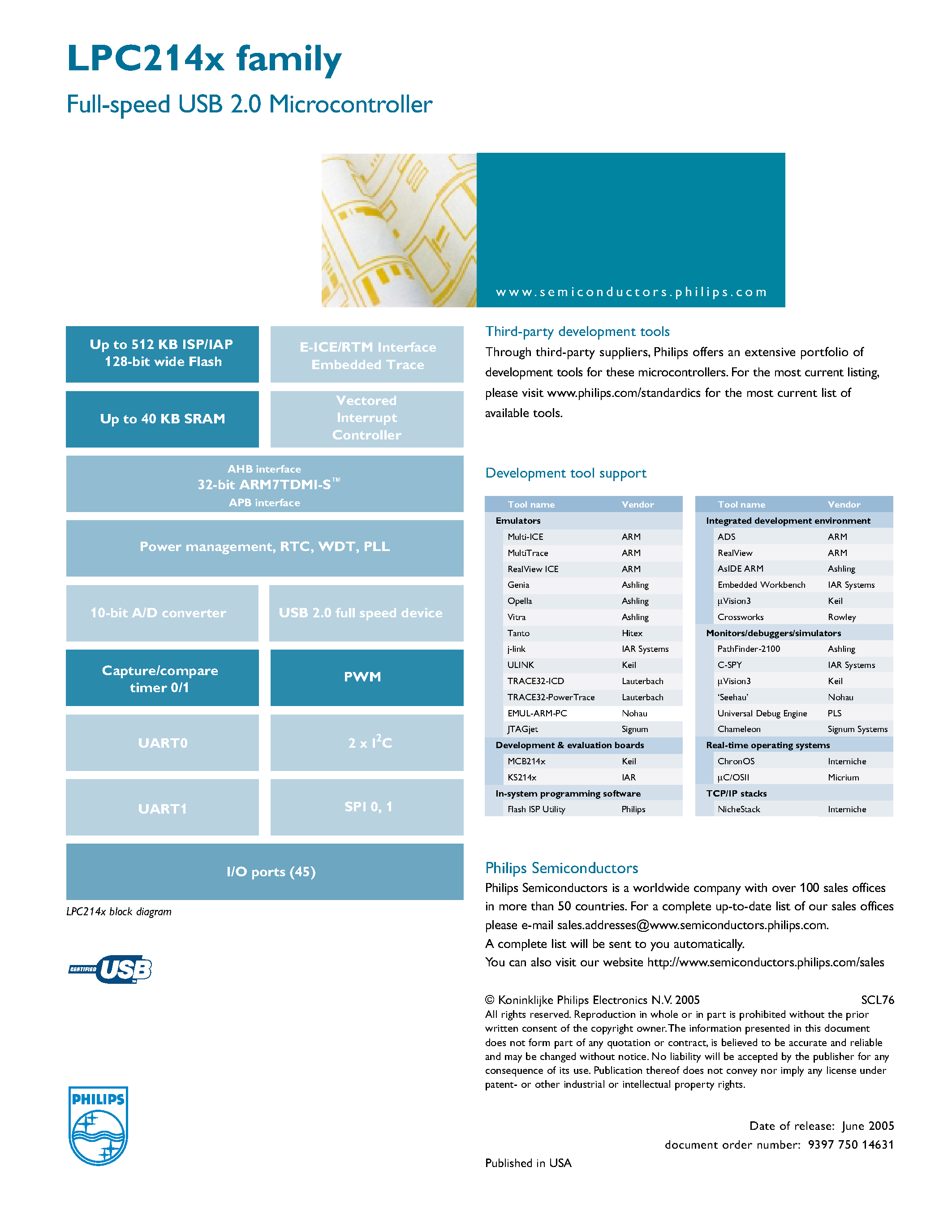 Datasheet LPC214x - Full Speed USB 2.0 Microcontroller page 2