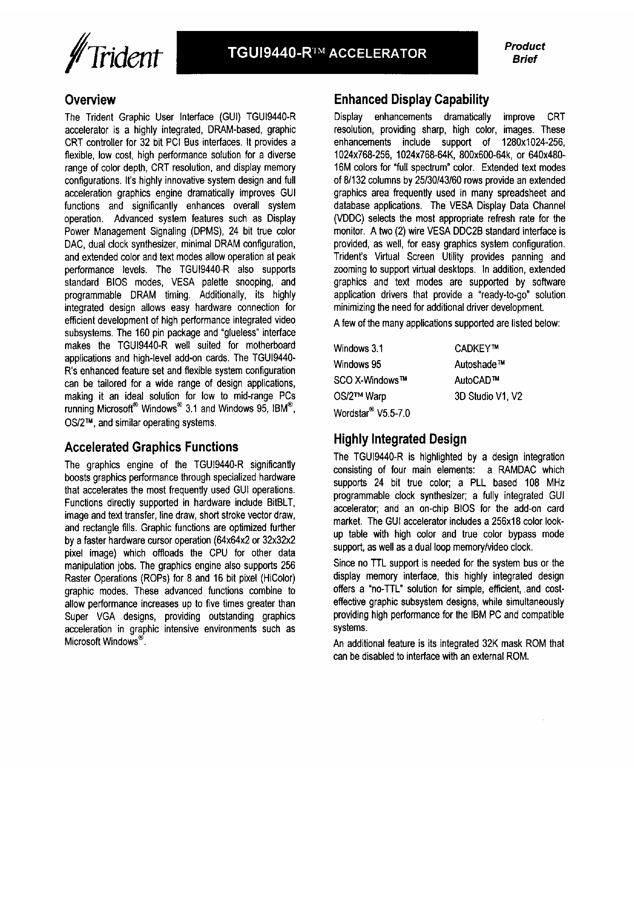Datasheet TGUI9440-2 - GUI Accelerator page 2