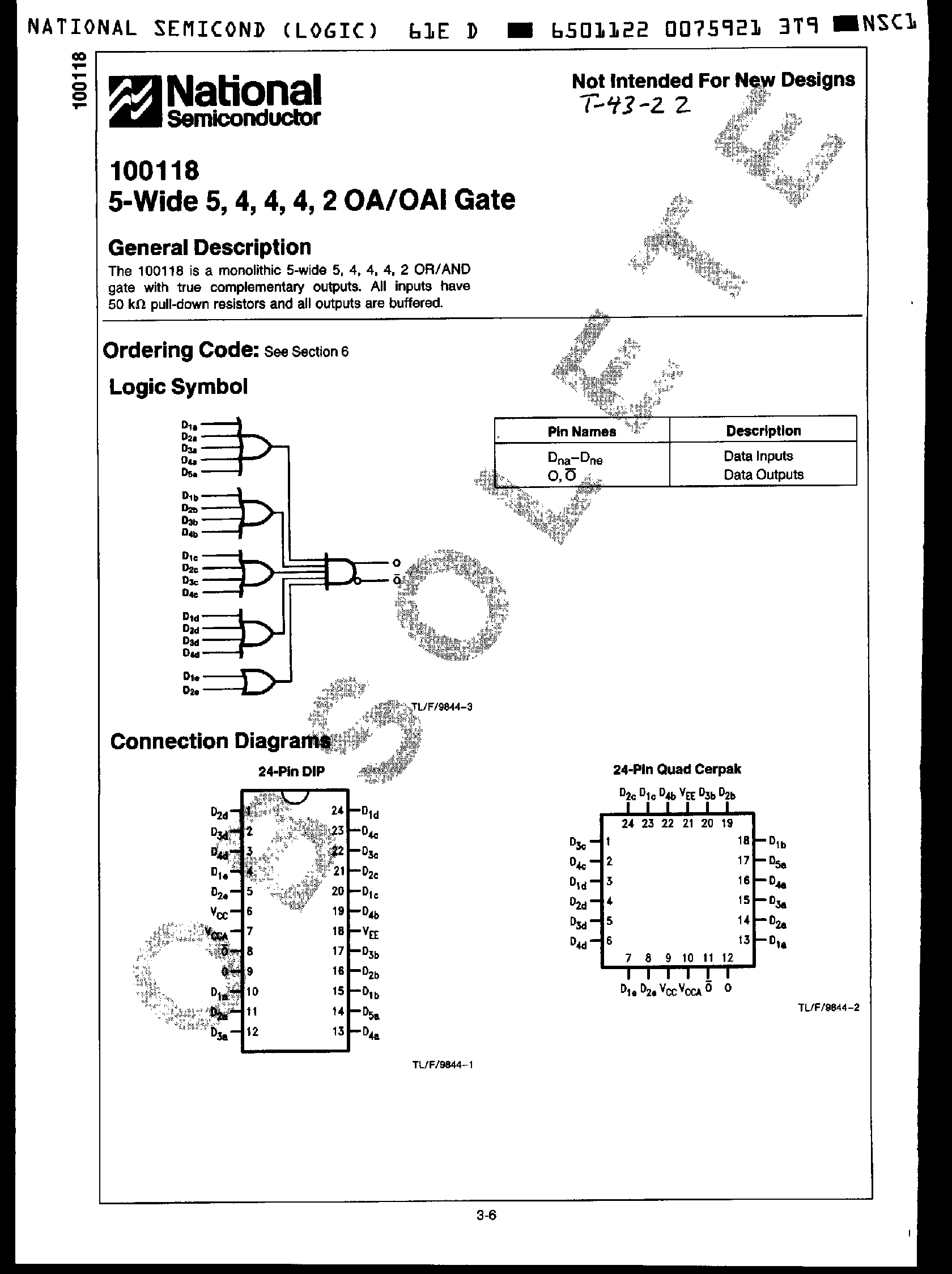 Datasheet 100118 - 5 Wide 5-4-4-4-2 OA/OAI Gate page 1