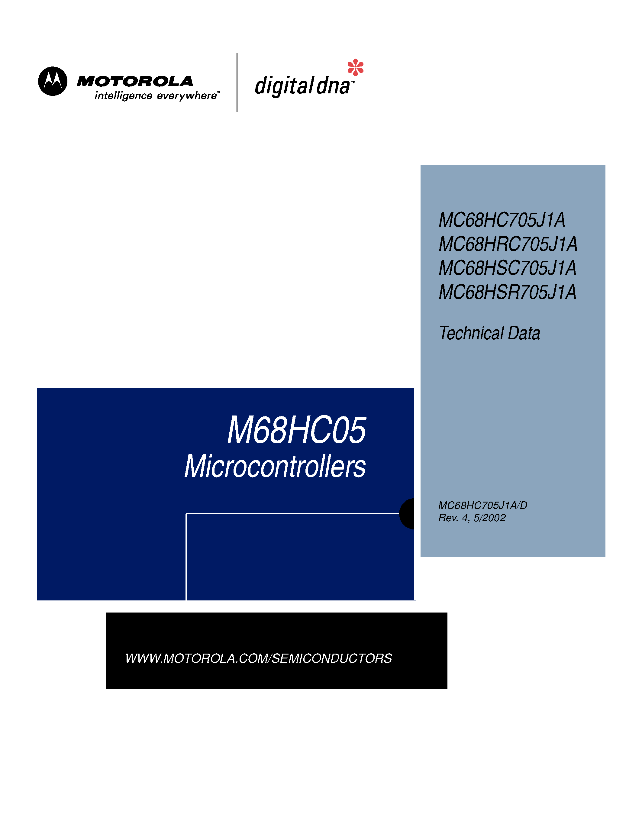 Даташит MC68HC705J - Microcontrollers страница 1