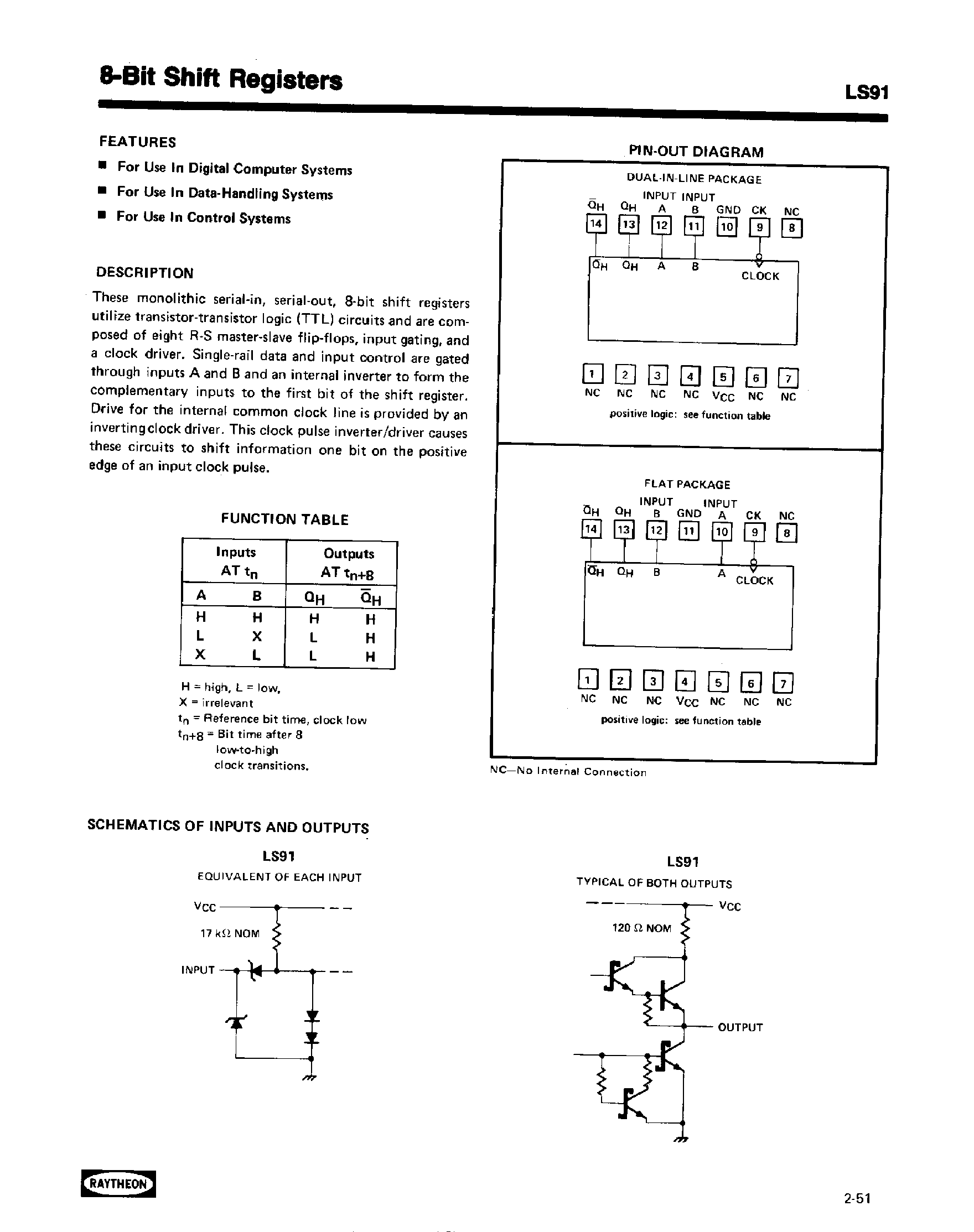 Даташит 74LS91 - 8 Bit SHift Registers страница 1