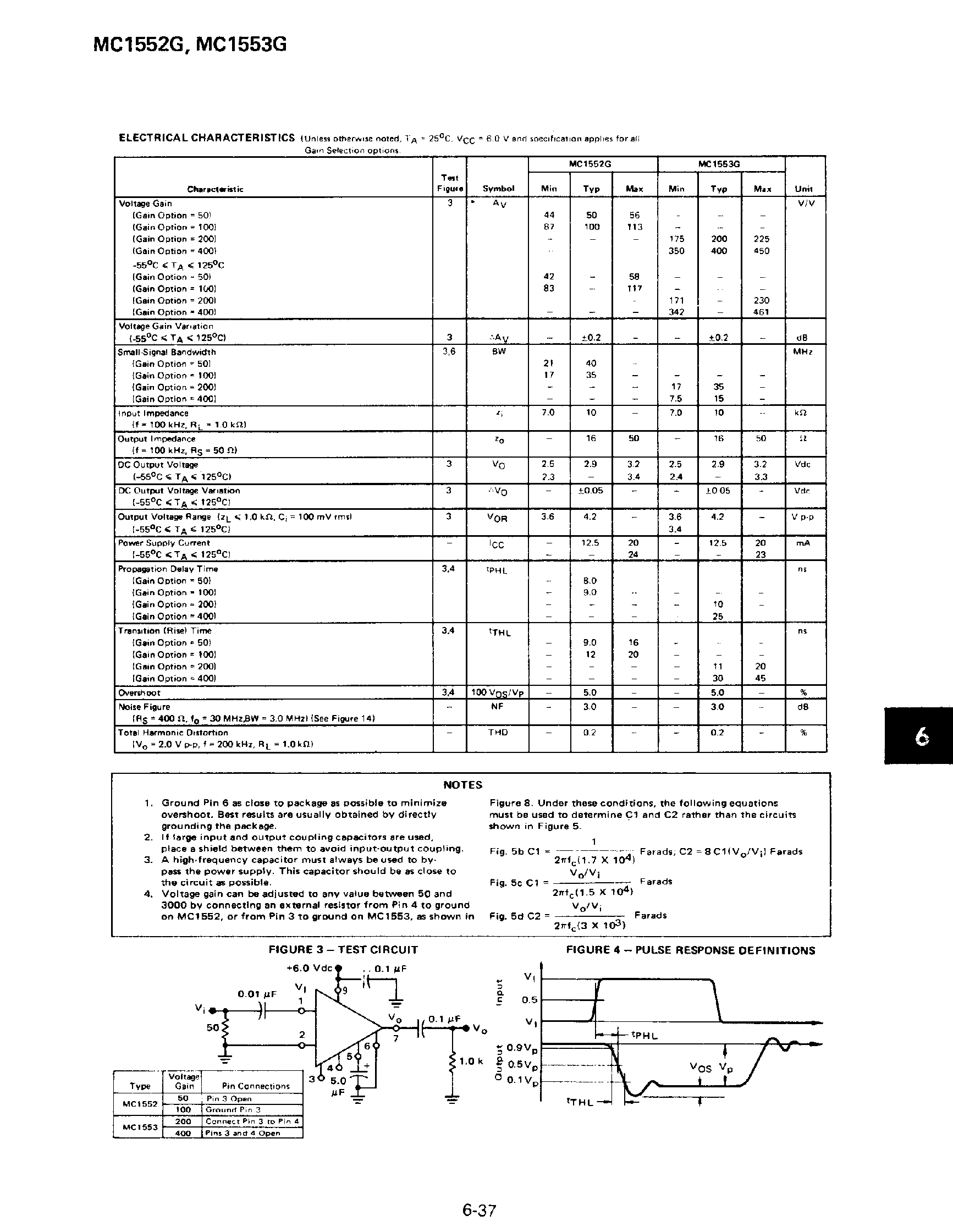 Даташит MC1552G - (MC1553G) HIGH FREQUENCY VIDEO AMPLIFIER страница 2