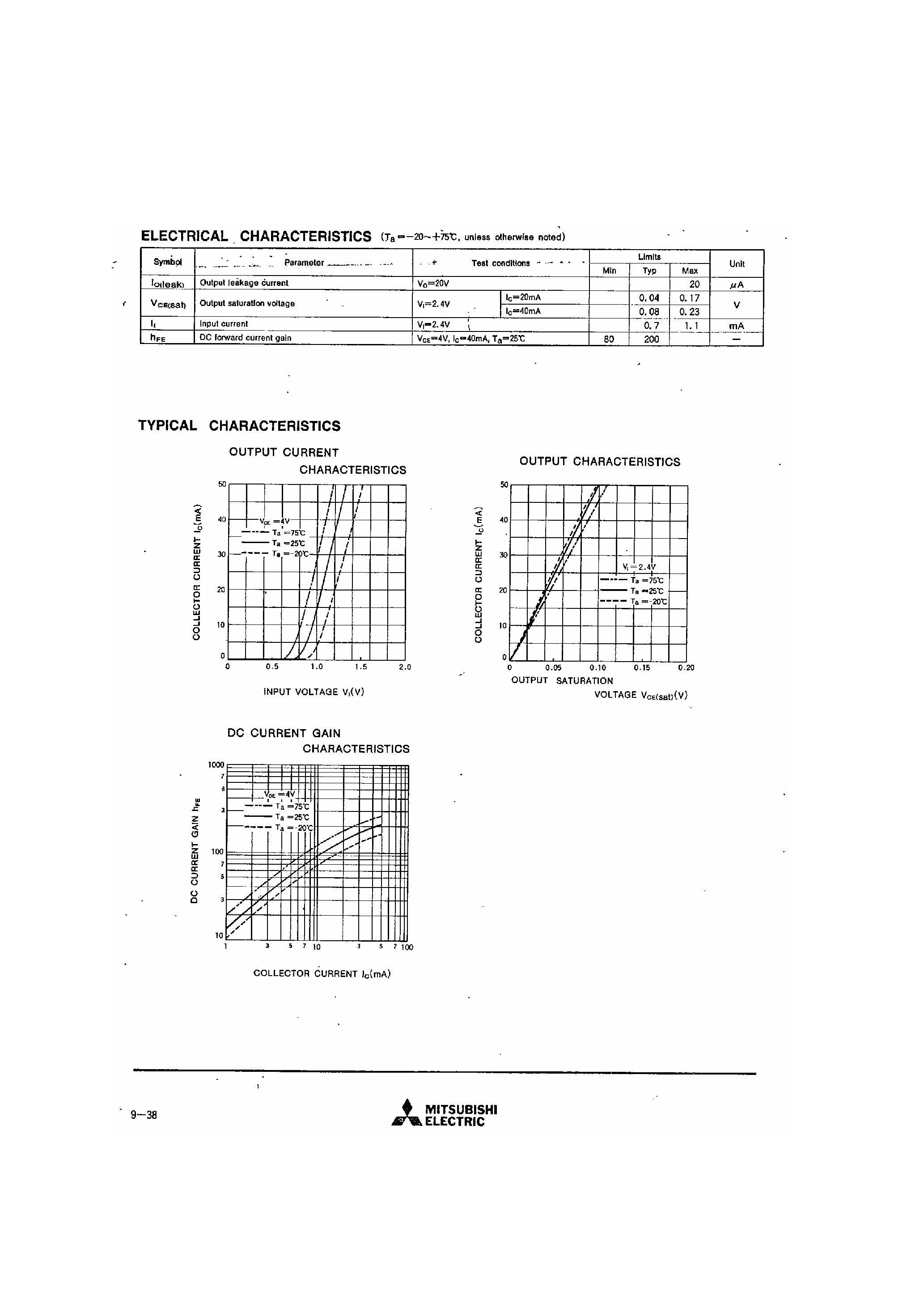 Datasheet M54514AP - 7 UNIT 50MA TRANSISTOR ARRAY page 2