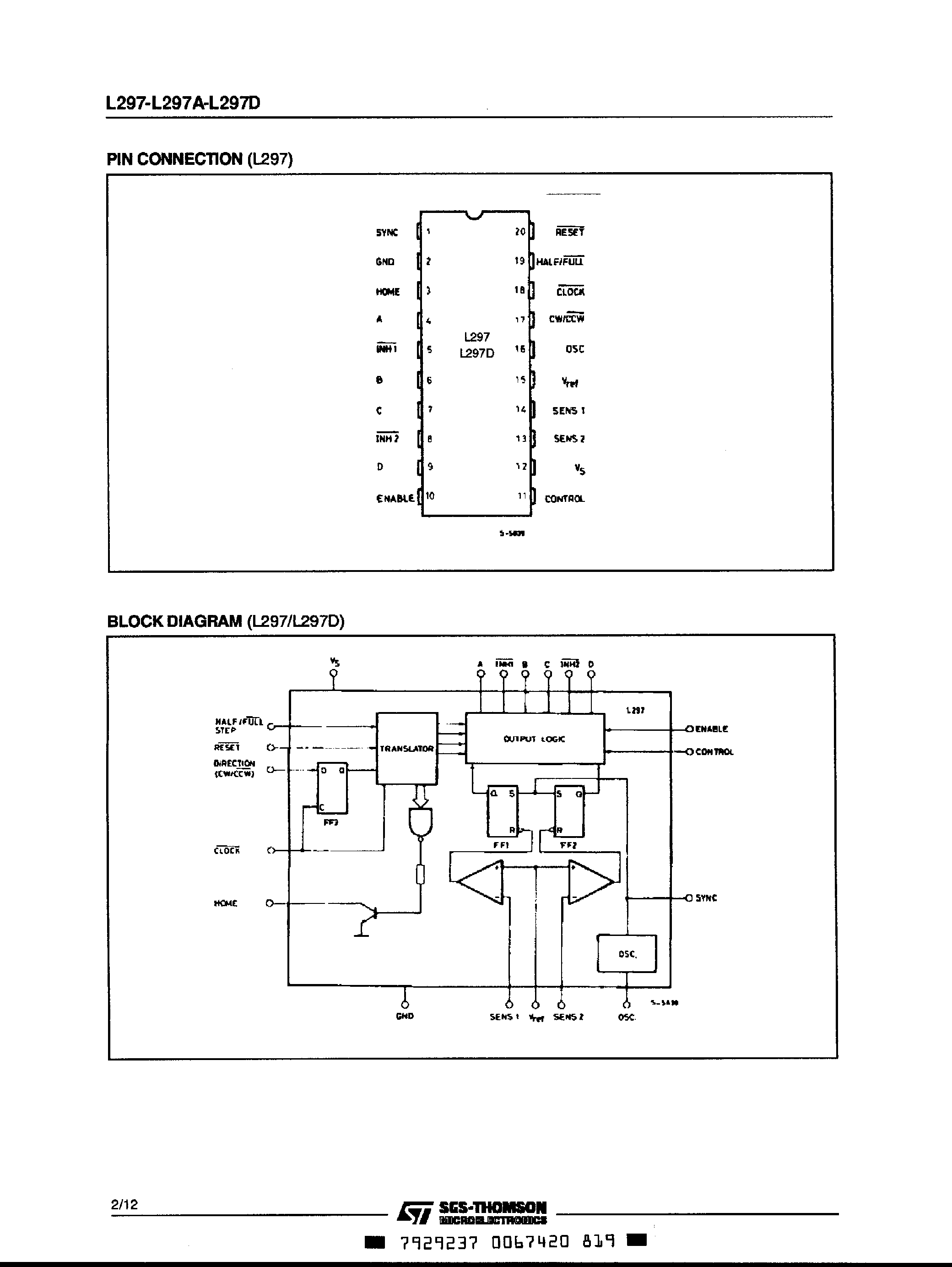 Даташит L297 - Stepper Motor Controllers страница 2