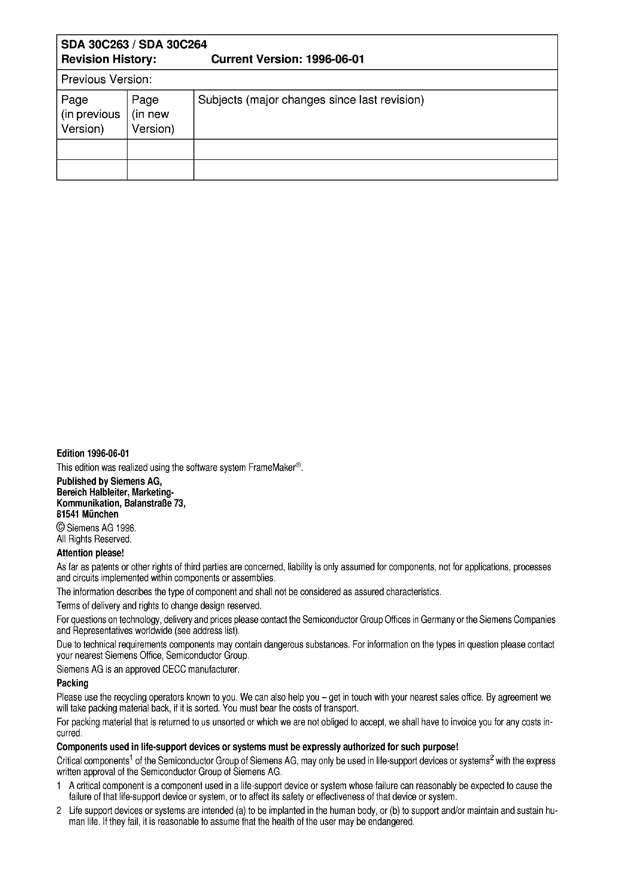 Даташит на микросхему SDA30C263 страница 2 Даташит SDA30C263 - (SDA30C264) 8 Bit Microcontroller страница 2