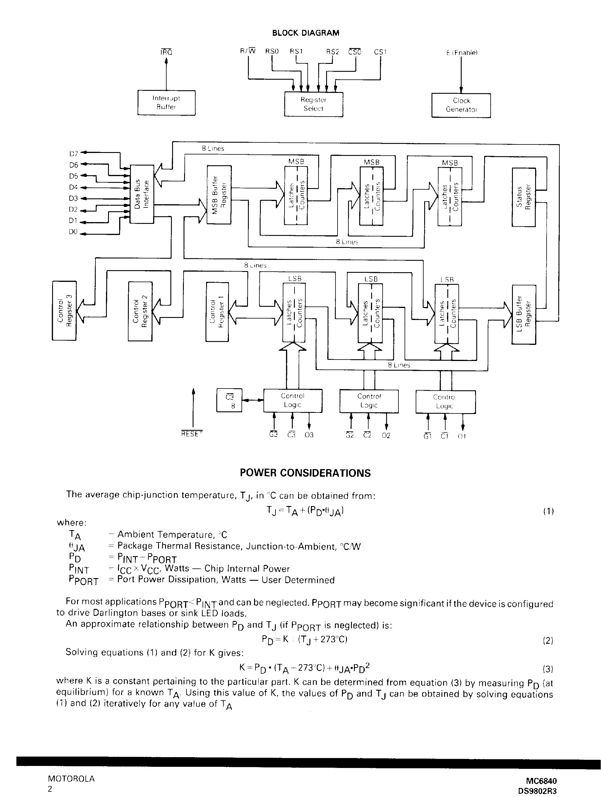 Datasheet MC68B40 page 2 Datasheet MC68B40 - Programmable Timer Module page 2