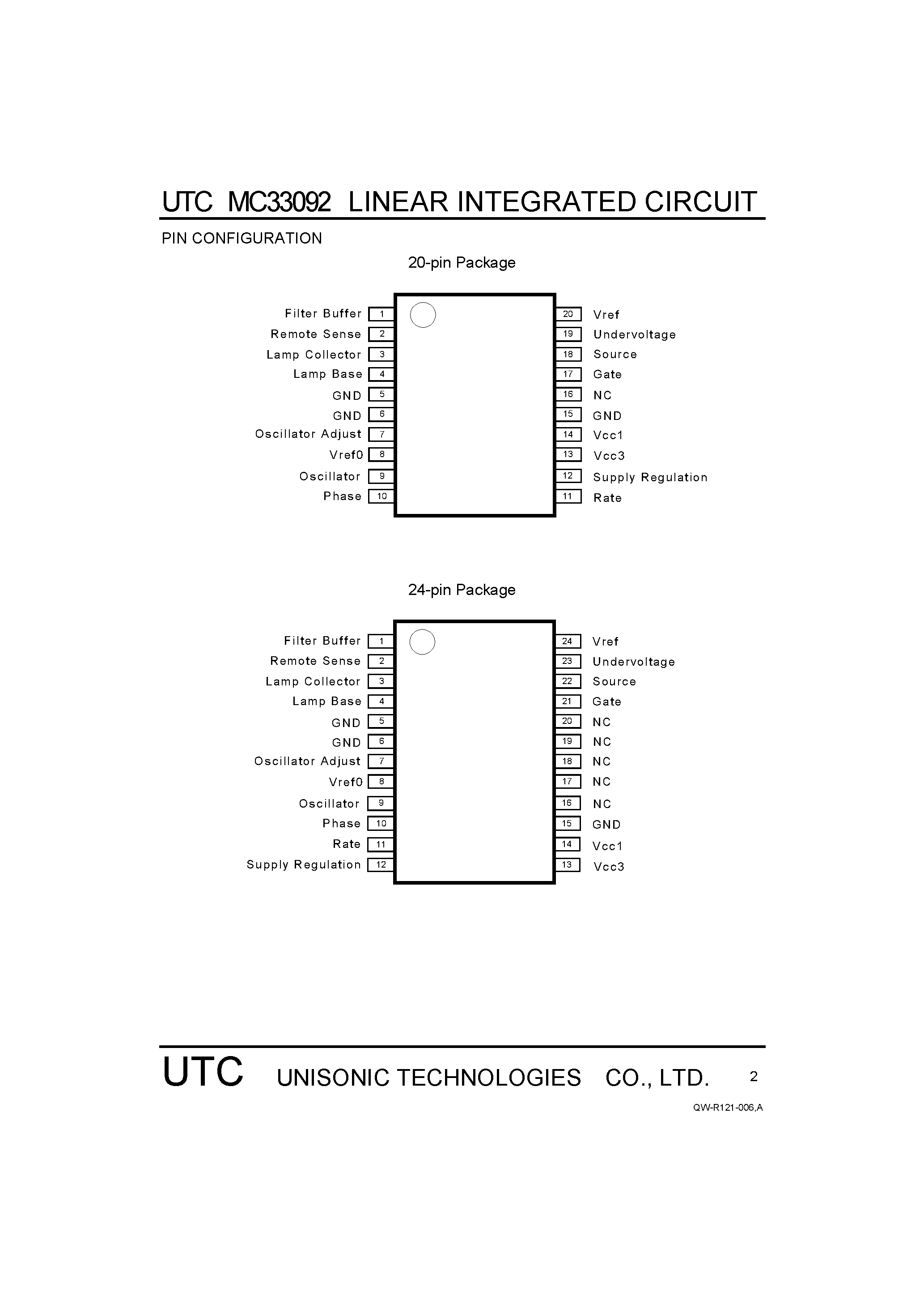Даташит на микросхему MC33092 страница 2 Даташит MC33092 - LINEAR INTEGRATED CIRCUIT страница 2