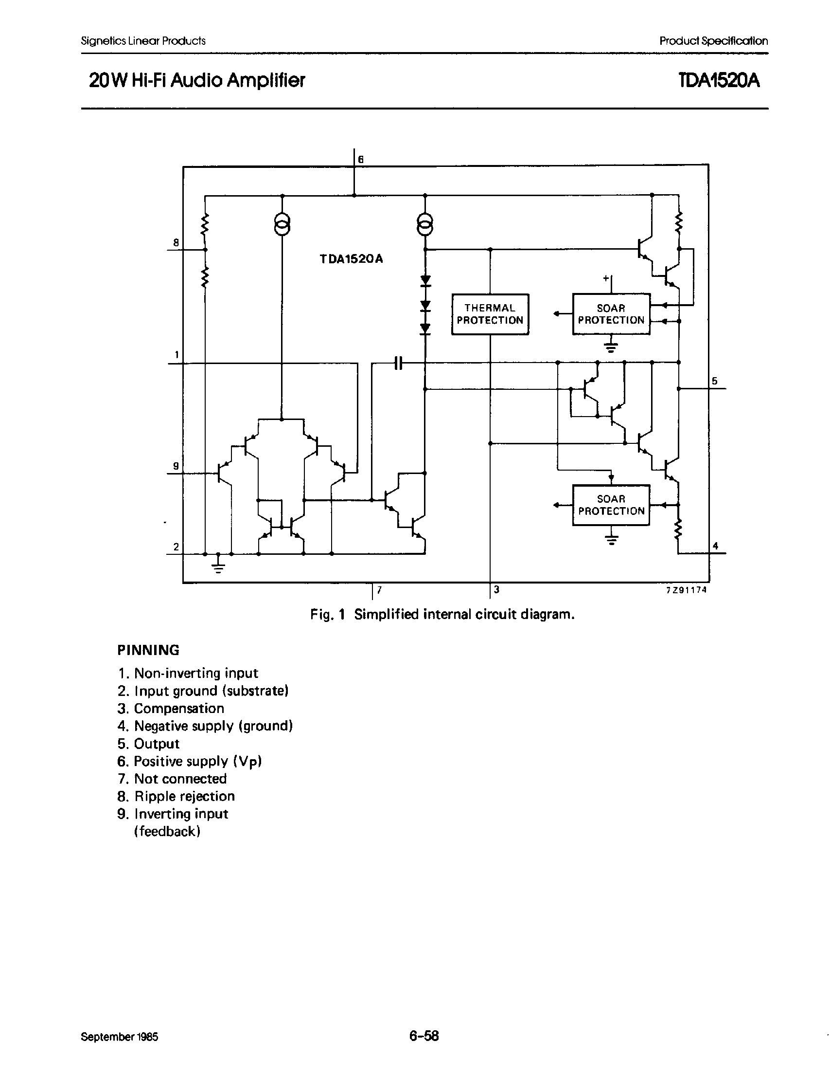 Даташит TDA1520A - 20W Hi-Fi Audio Amplifier страница 2