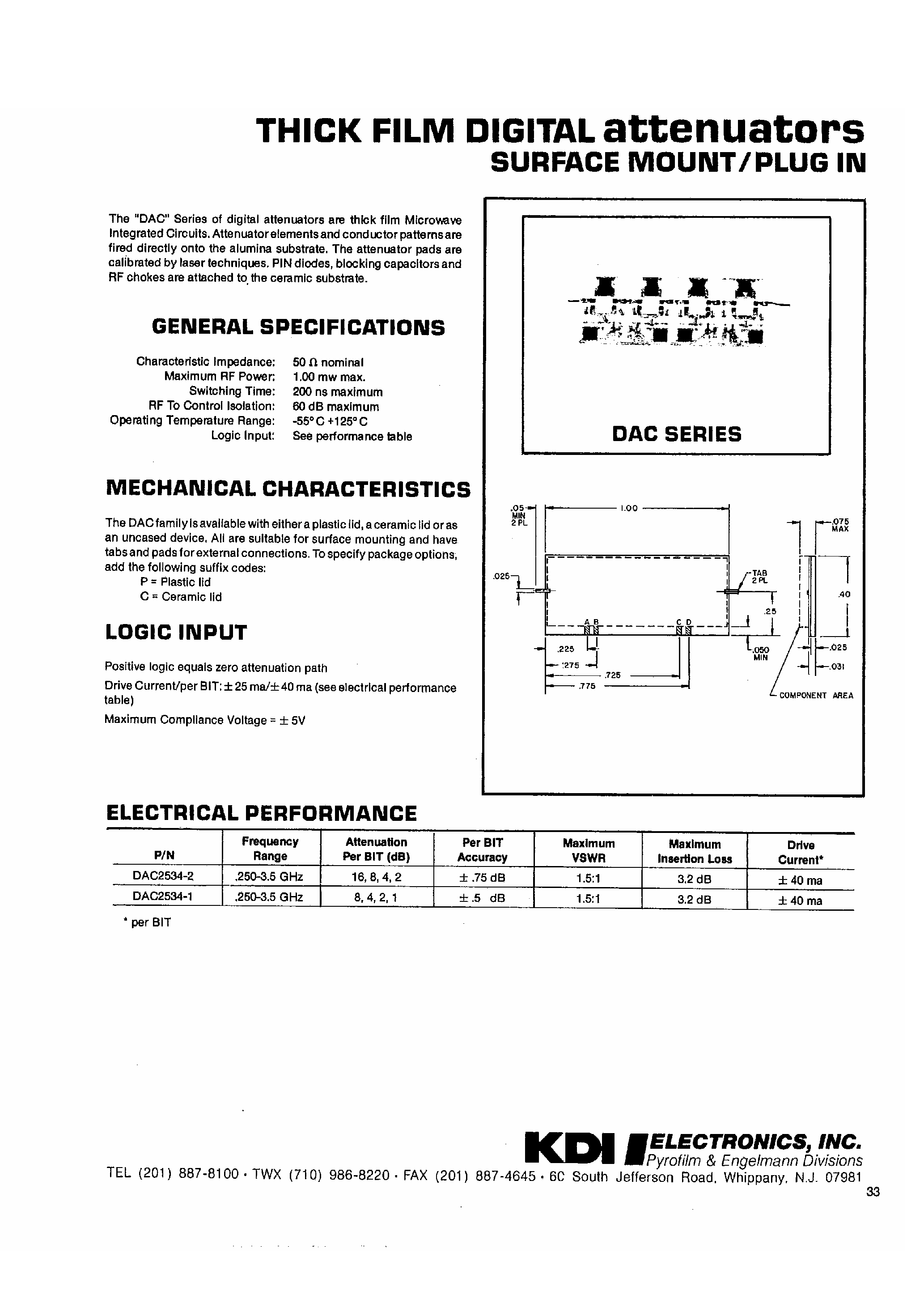 Даташит на микросхему DAP1023 страница 2 Даташит DAP1023 - Thick Film Digital Attenuators / Diode or Relay Switched страница 2