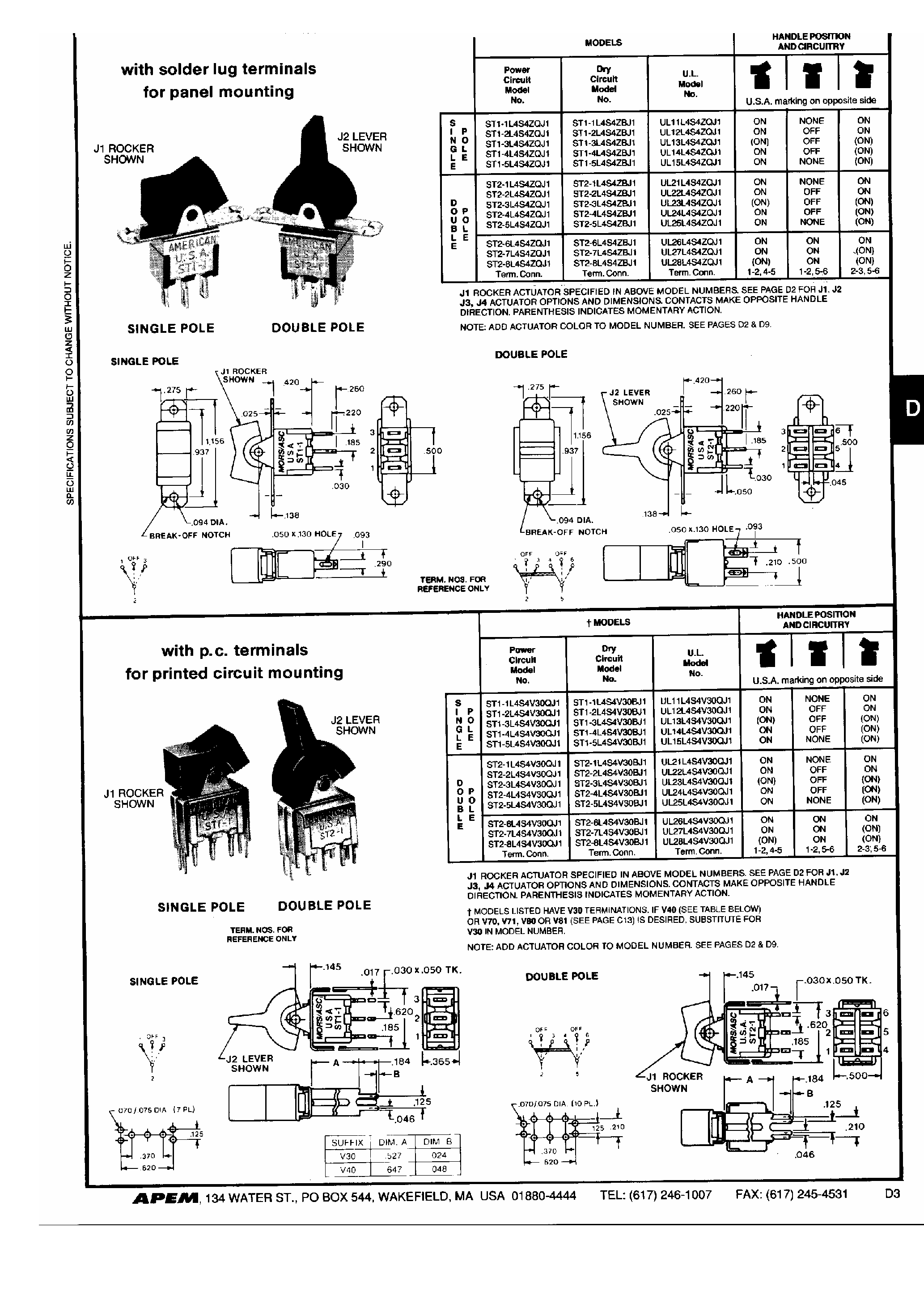 Даташит на микросхему UL22Lxxx страница 2 Даташит UL22Lxxx - Miniature Rocker and Lever Switches страница 2