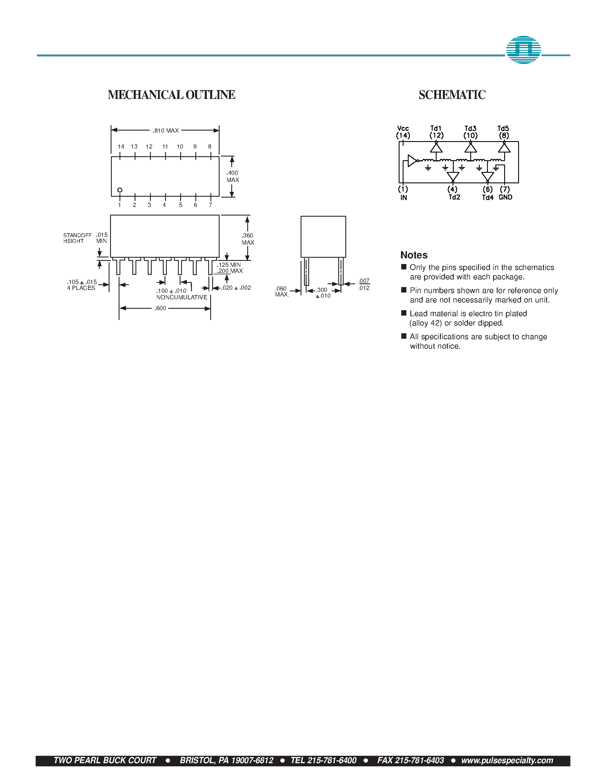 Даташит M83532 - QPL Active Delay Line страница 2