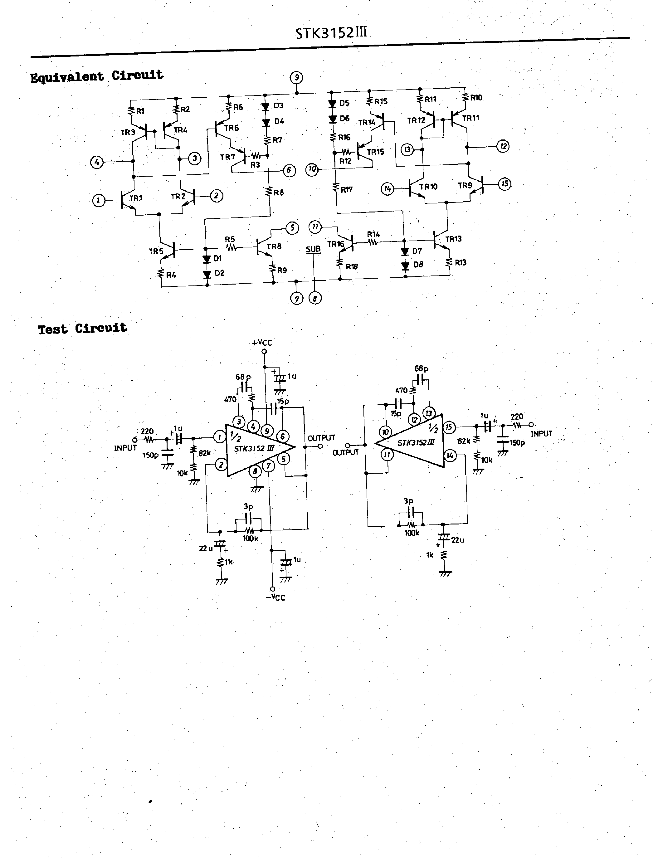 Даташит STK3152III - 2-Channel Voltage Amplifier for 80 to 90W power Amplifier (Dual Supplies) страница 2
