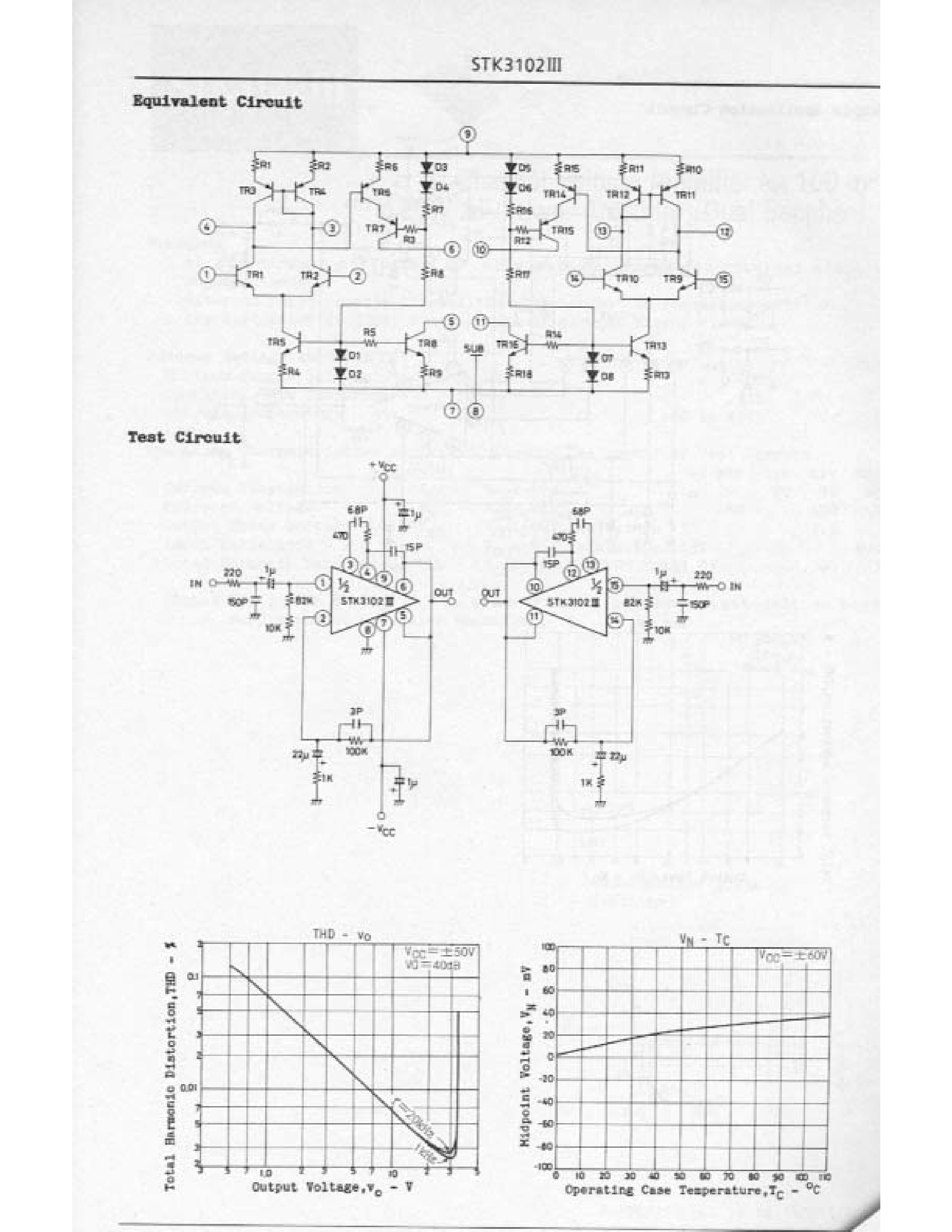 Даташит STK3102III - 2-Channel Voltage Amplifier for 90 to 100W AF Power Amplifier (Dual Supplies) страница 2