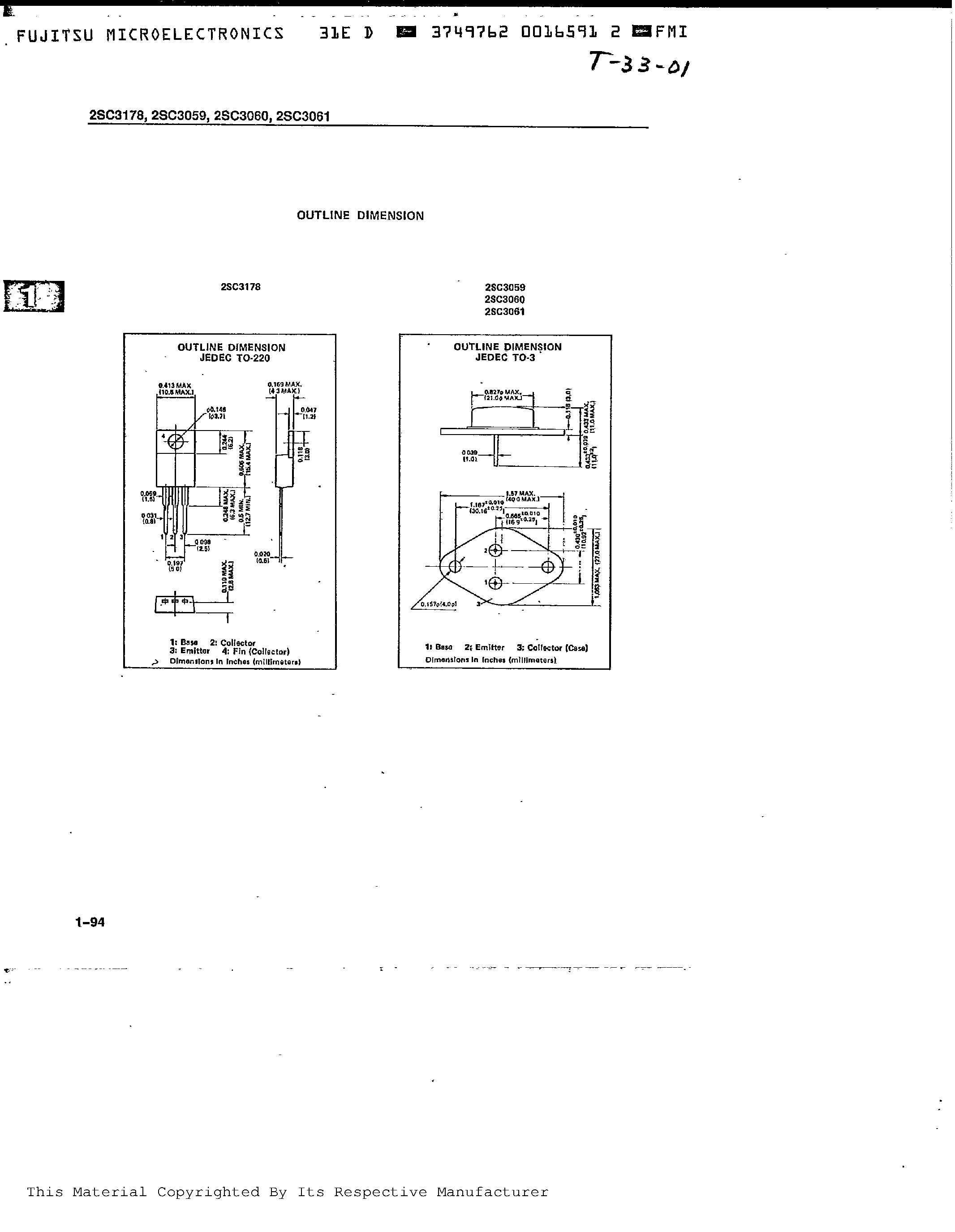 Даташит 2SC3059 - Silicon High Speed Power Transistor страница 2