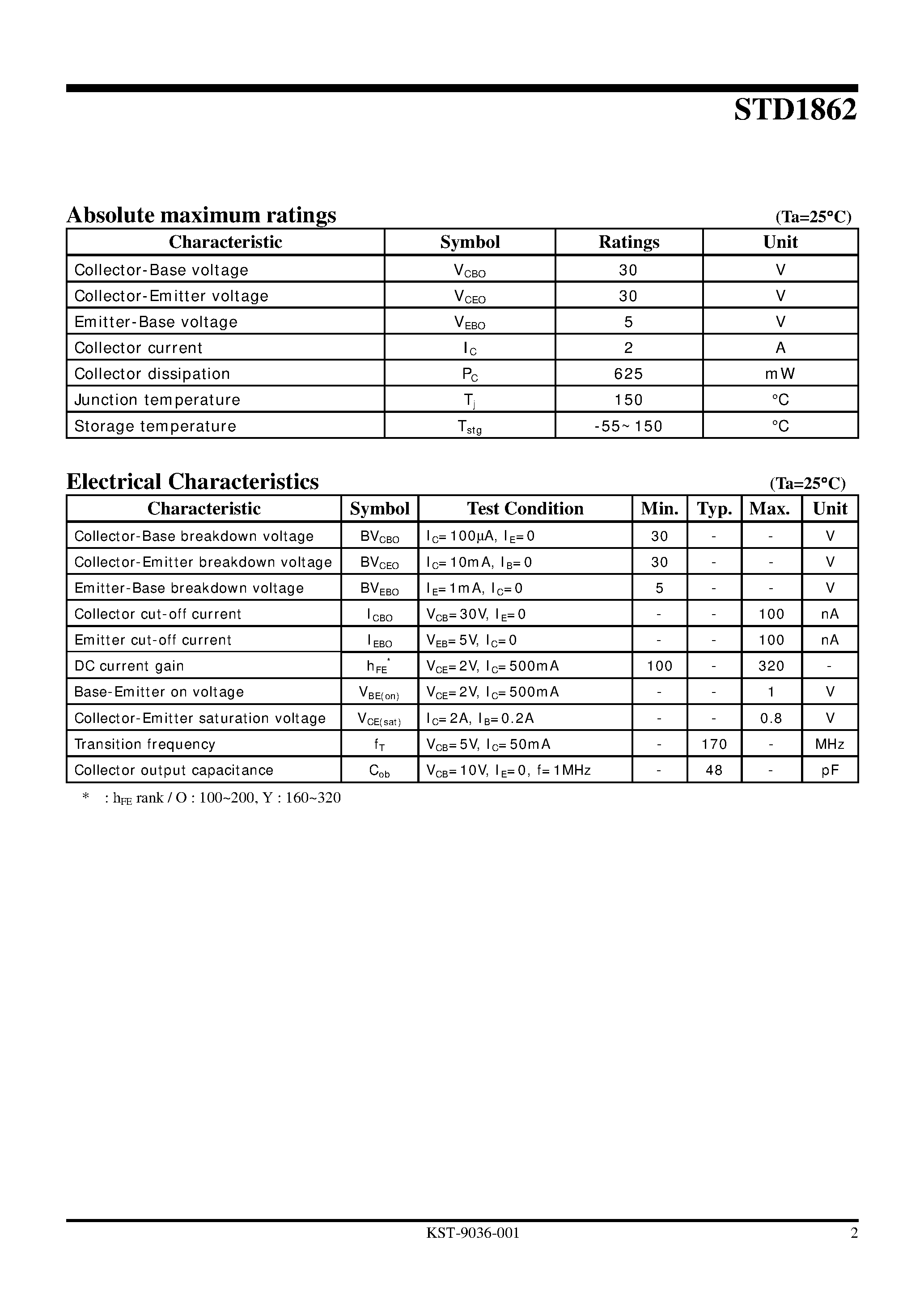 Даташит STD1862 - NPN Silicon Power Transistor страница 2