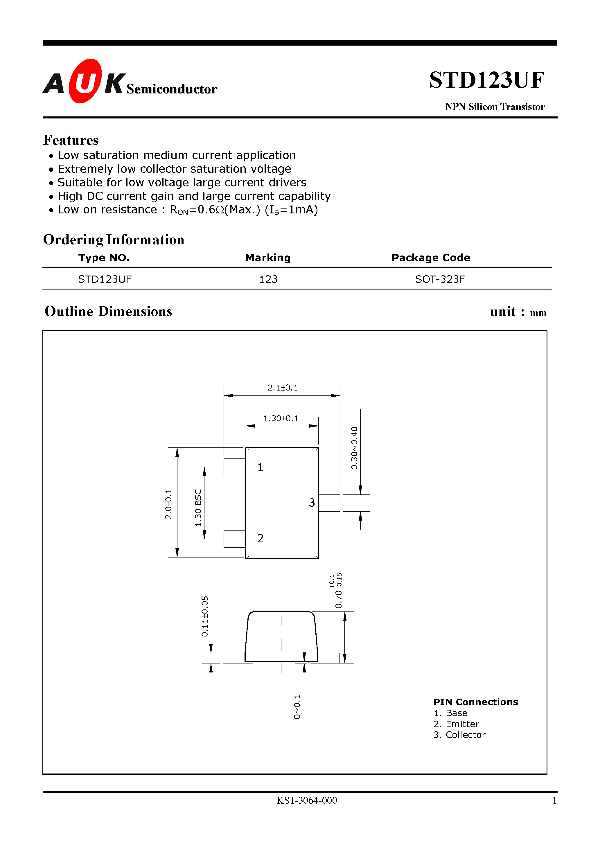 Datasheet STD123UF - NPN Silicon Power Transistor page 1