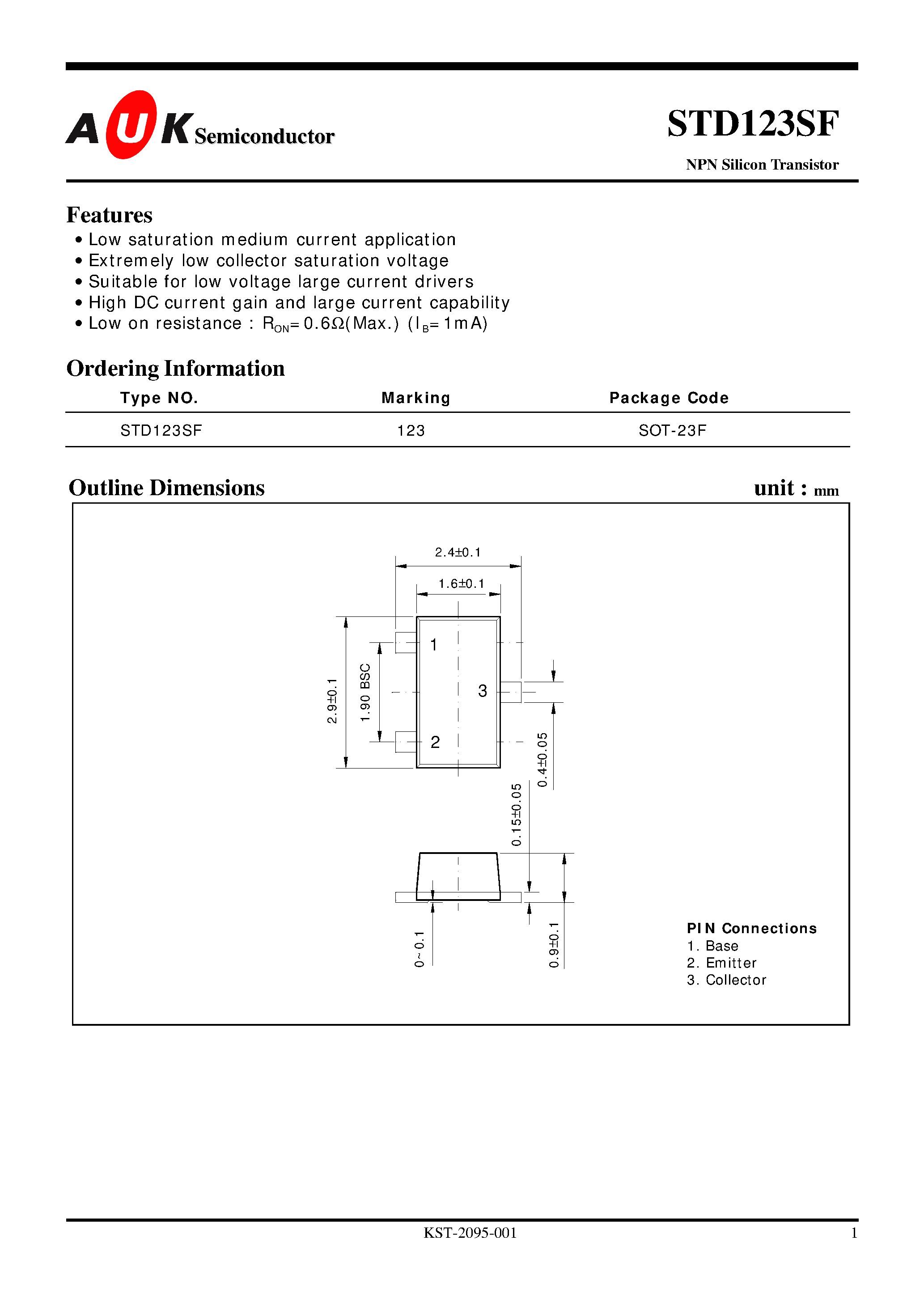 Datasheet STD123SF - NPN Silicon Power Transistor page 1