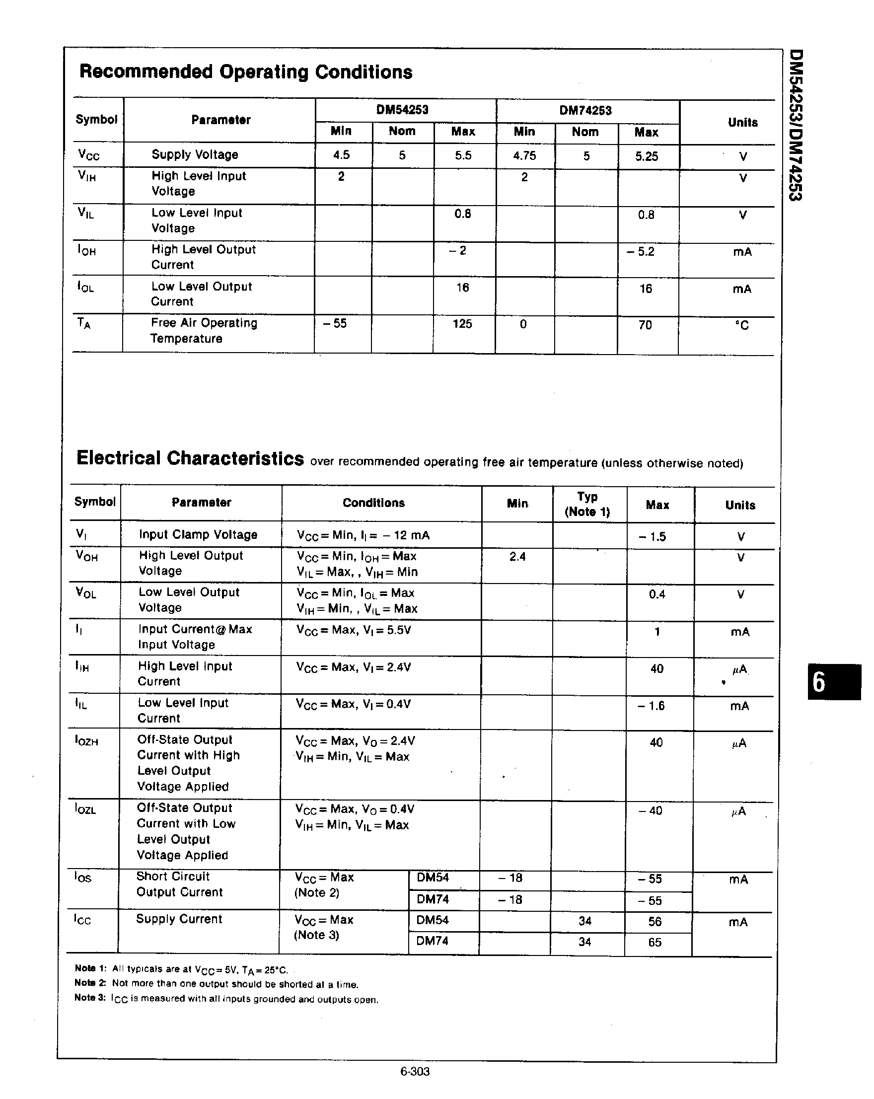Datasheet DM74253 - Dual 1 to 4 Line Data Selectors / Multiplexers page 2