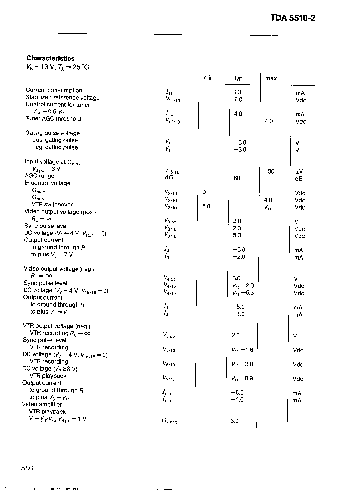Datasheet TDA5510-2 page 2 Datasheet TDA5510-2 - Video IF IC with VTR Connection page 2