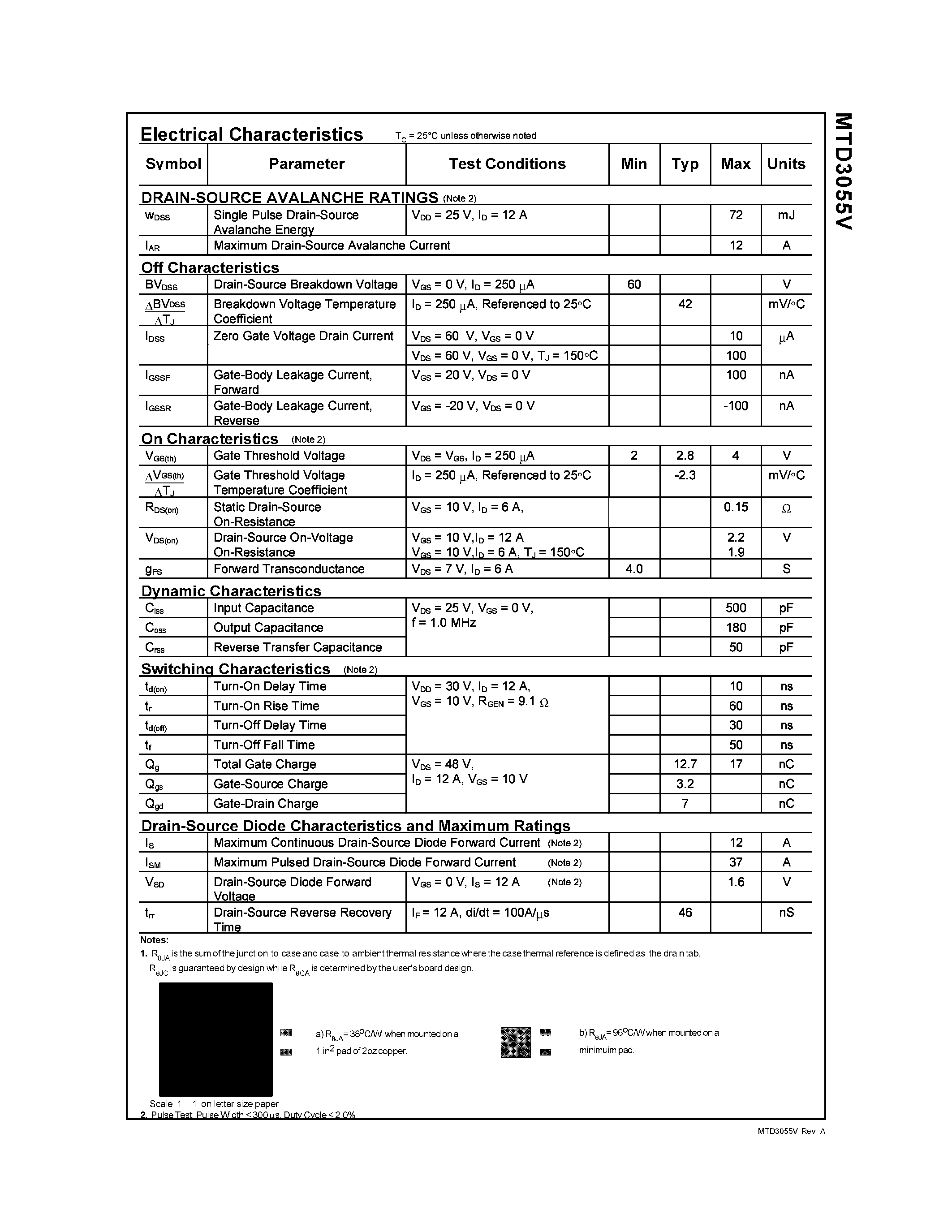 Datasheet MTD3055V - N-Channel Enhancement Mode Field Effect Transistor page 2