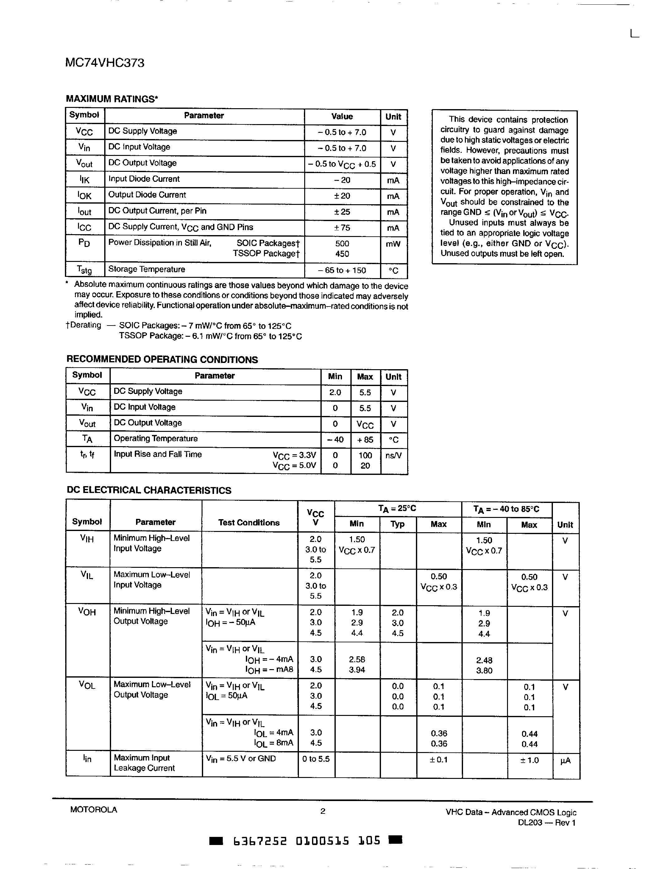 Datasheet 54HC373 - OCTAL D-TYPE LATCH WITH 3 STATE OUTPUT page 2