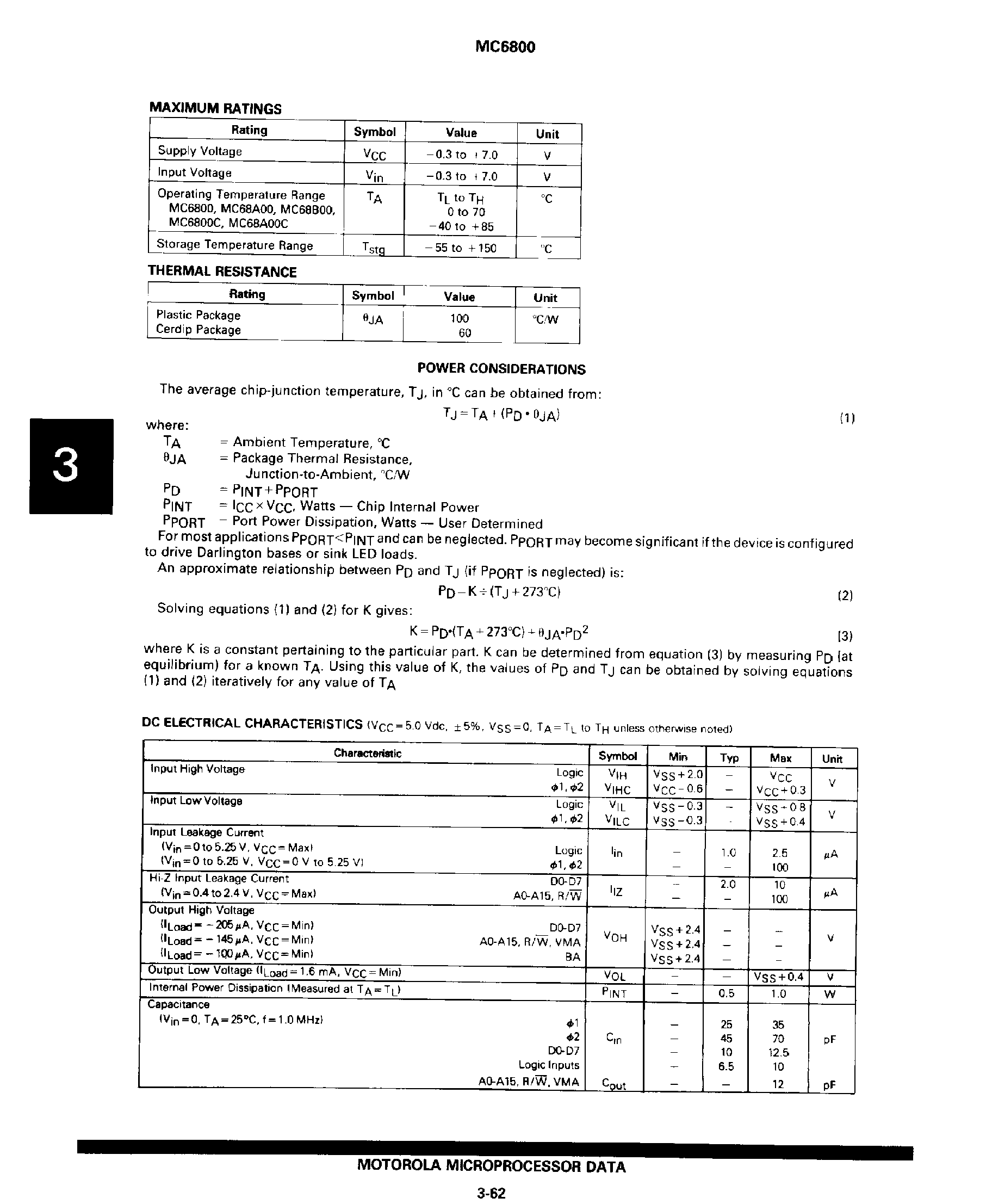 Datasheet 6800 - 8-Bit Microprocessing Unit page 2