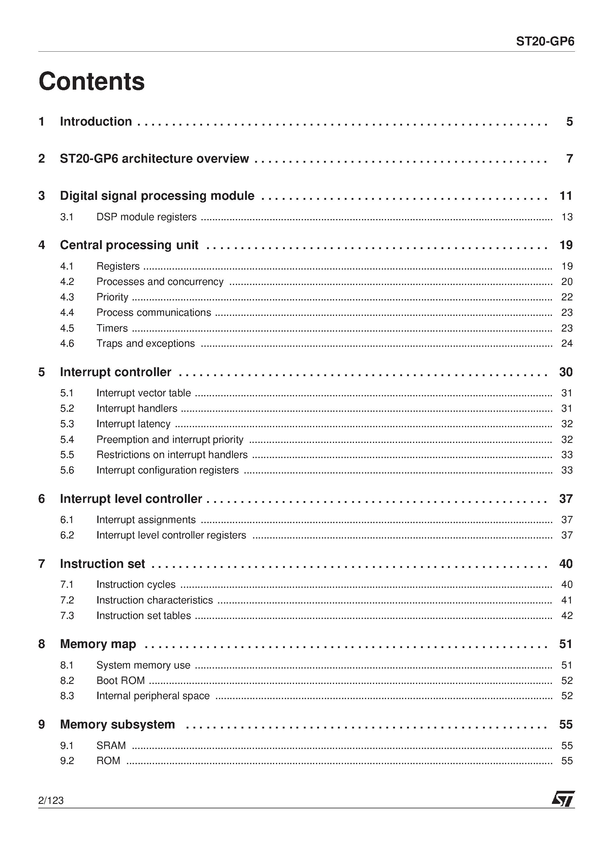 Datasheet ST20-GP6 page 2 Datasheet ST20-GP6 - GPS PROCESSOR page 2