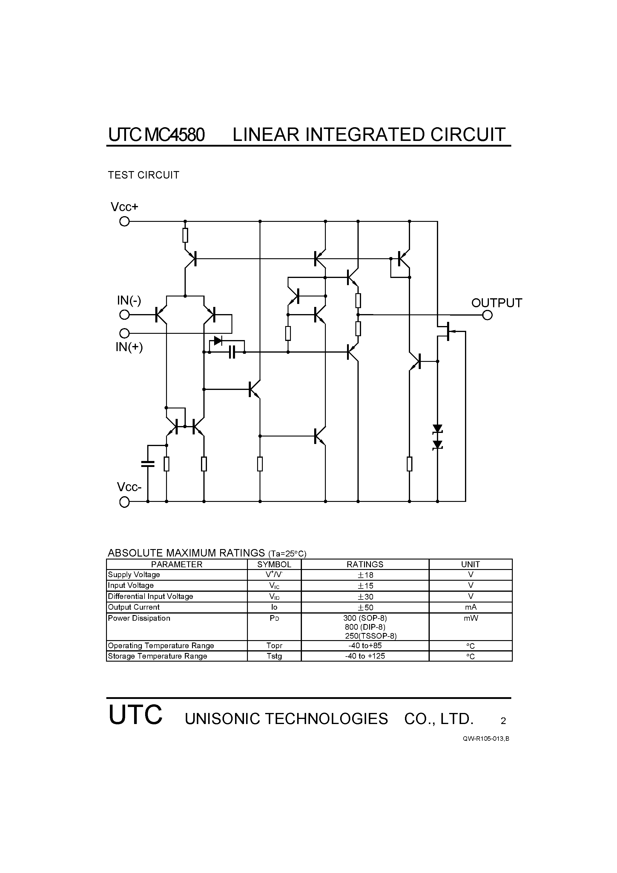 Даташит на микросхему MC4580 страница 2 Даташит MC4580 - LINEAR INTEGRATED CIRCUIT страница 2