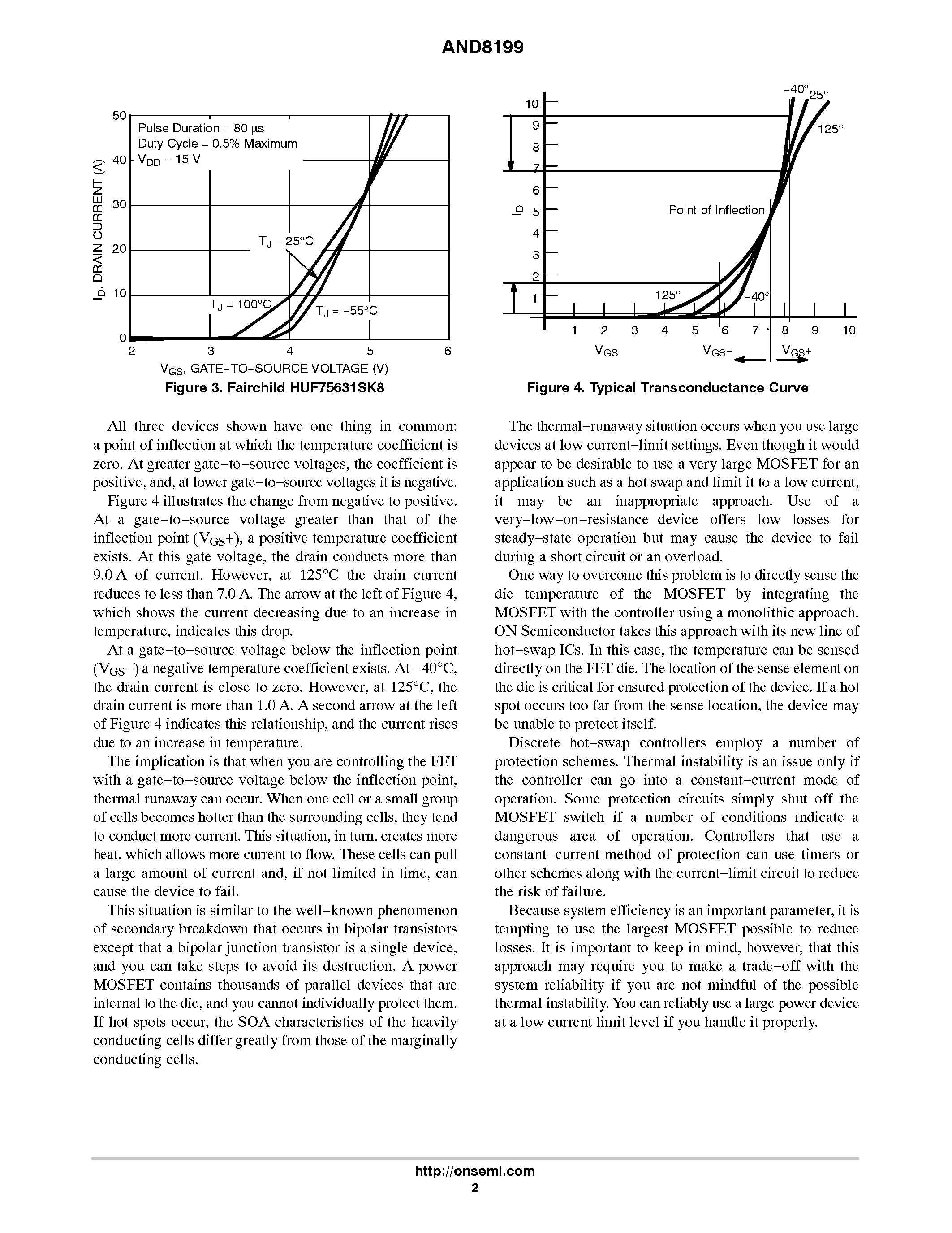 Datasheet AND8199 page 2 Datasheet AND8199 - Thermal Stability of MOSFETs page 2