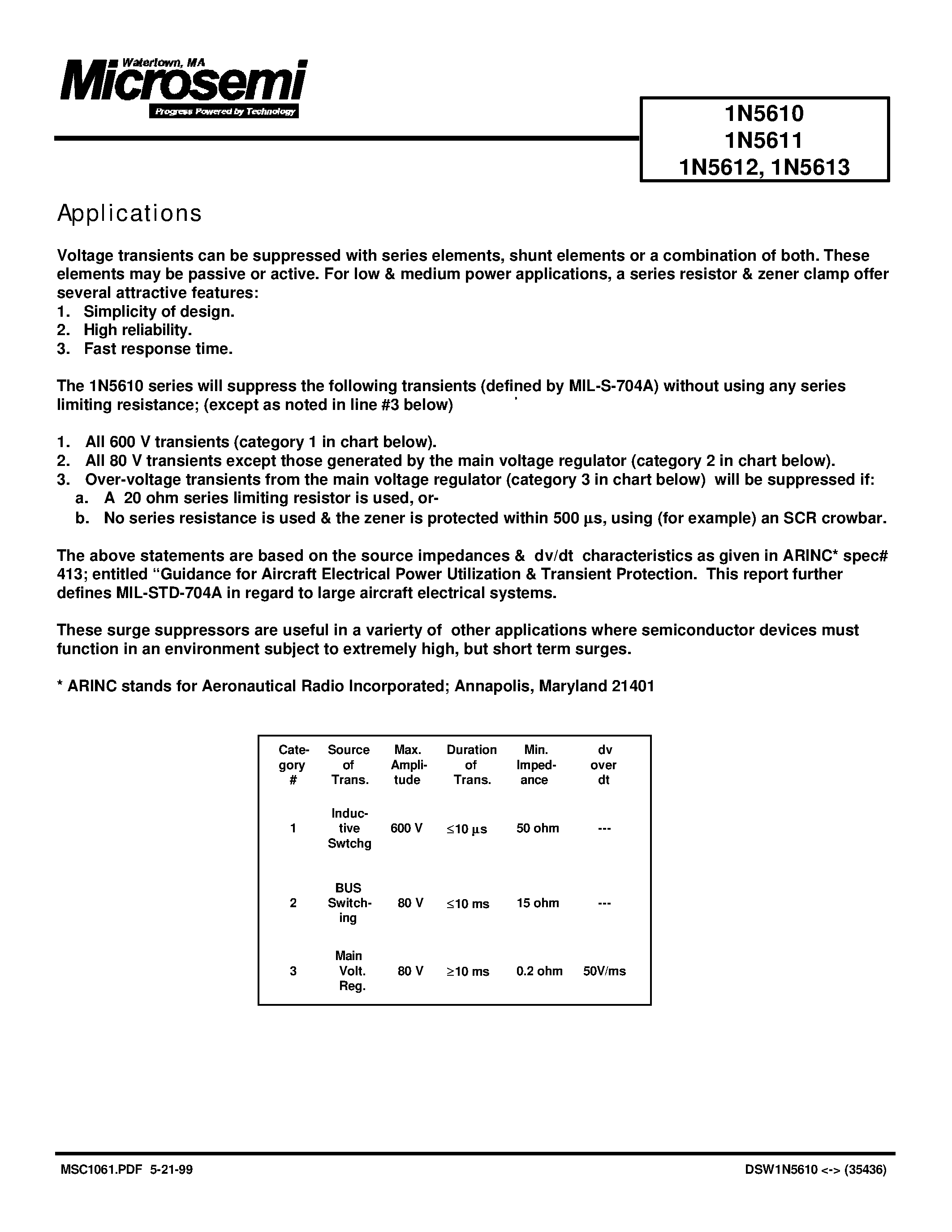 Datasheet JANTX1N5610 page 2 Datasheet JANTX1N5610 - POWER ZENER RECTIFIER page 2