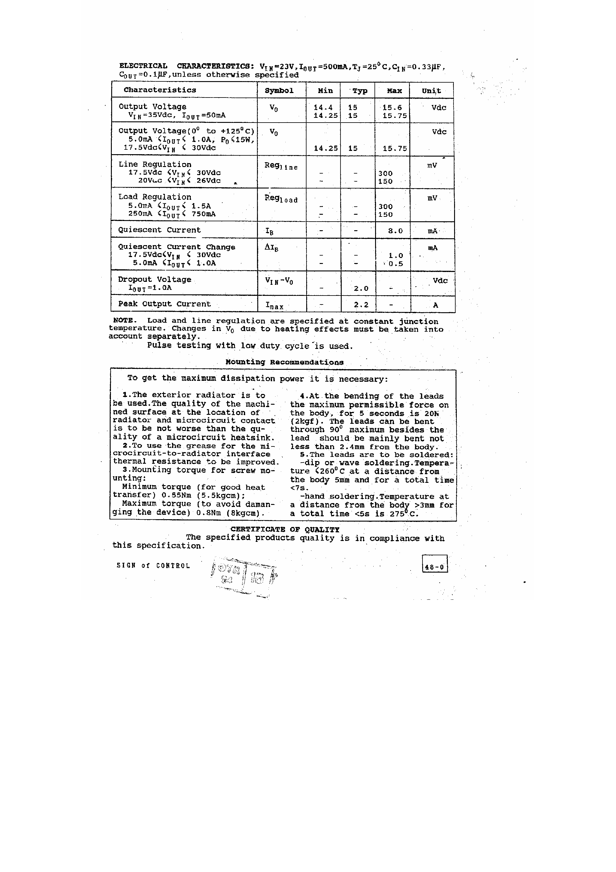 Datasheet 7815C - 3-Terminal Positive Fixed Voltage Regulator page 2