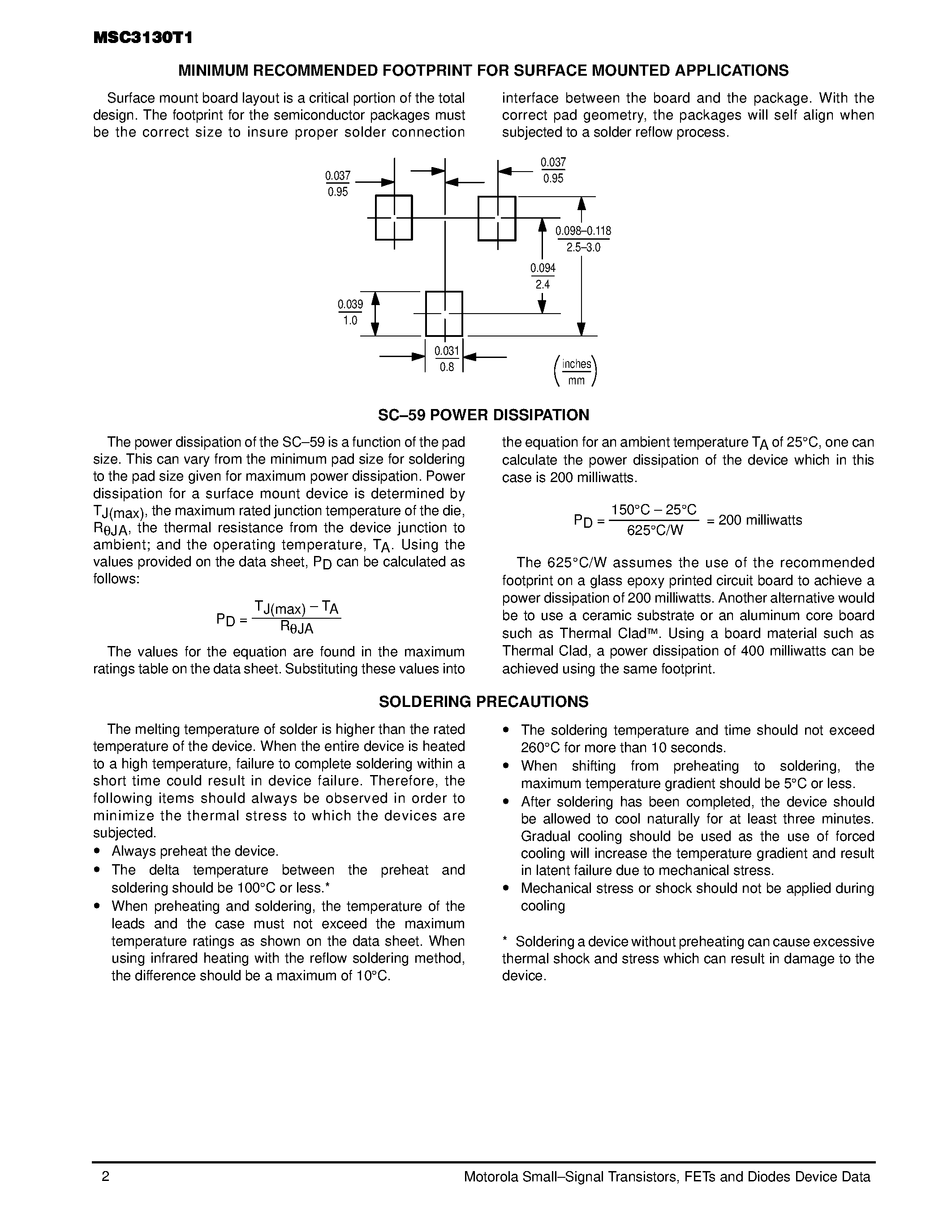 Datasheet MSC3130T1 - NPN RF Amplifier Transistors Surface Mount page 2