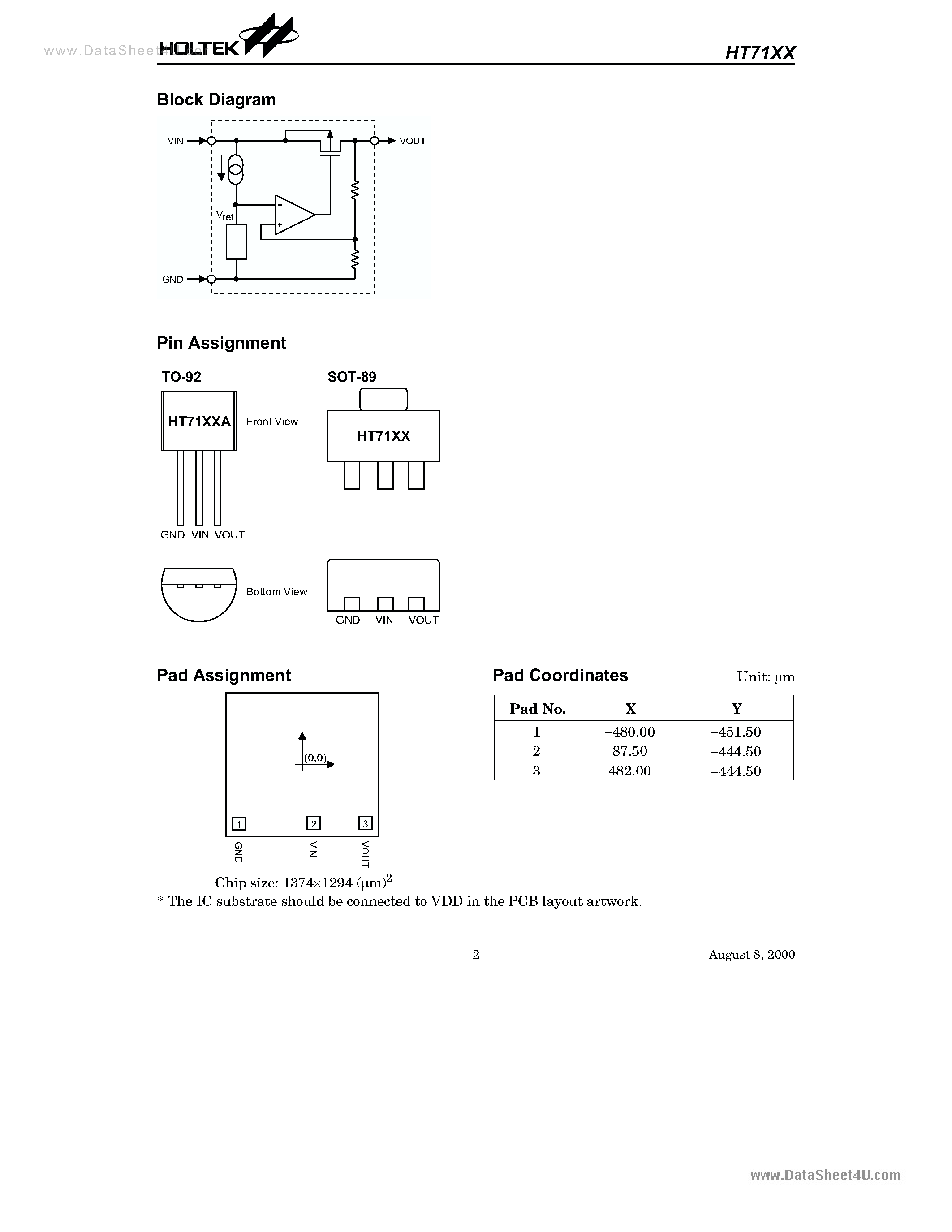 Даташит на микросхему 7130A-1 страница 2 Даташит 7130A-1 - Search ---> HT7130 страница 2