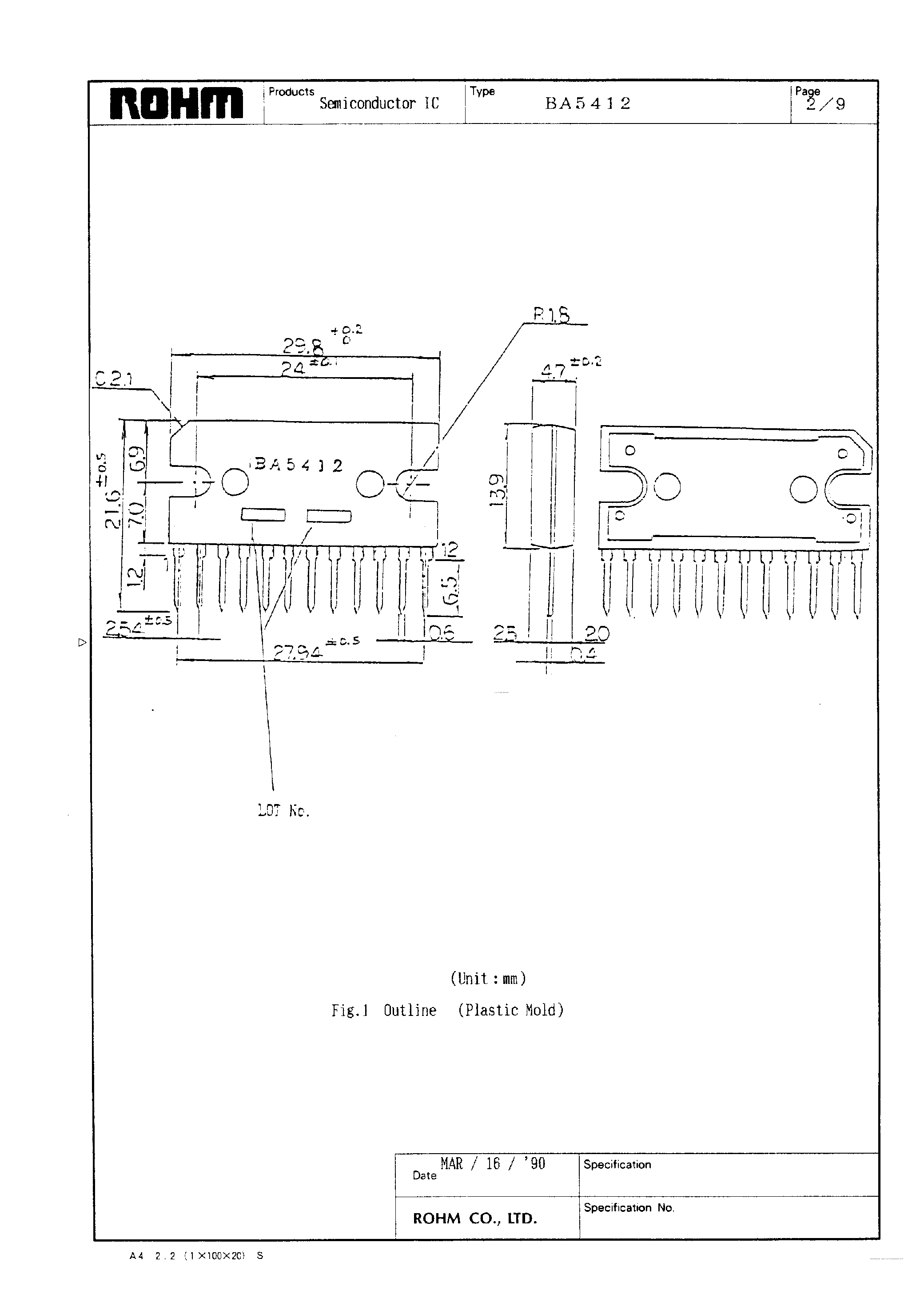 Даташит на микросхему BA5412 страница 2 Даташит BA5412 - Power AMplifier страница 2