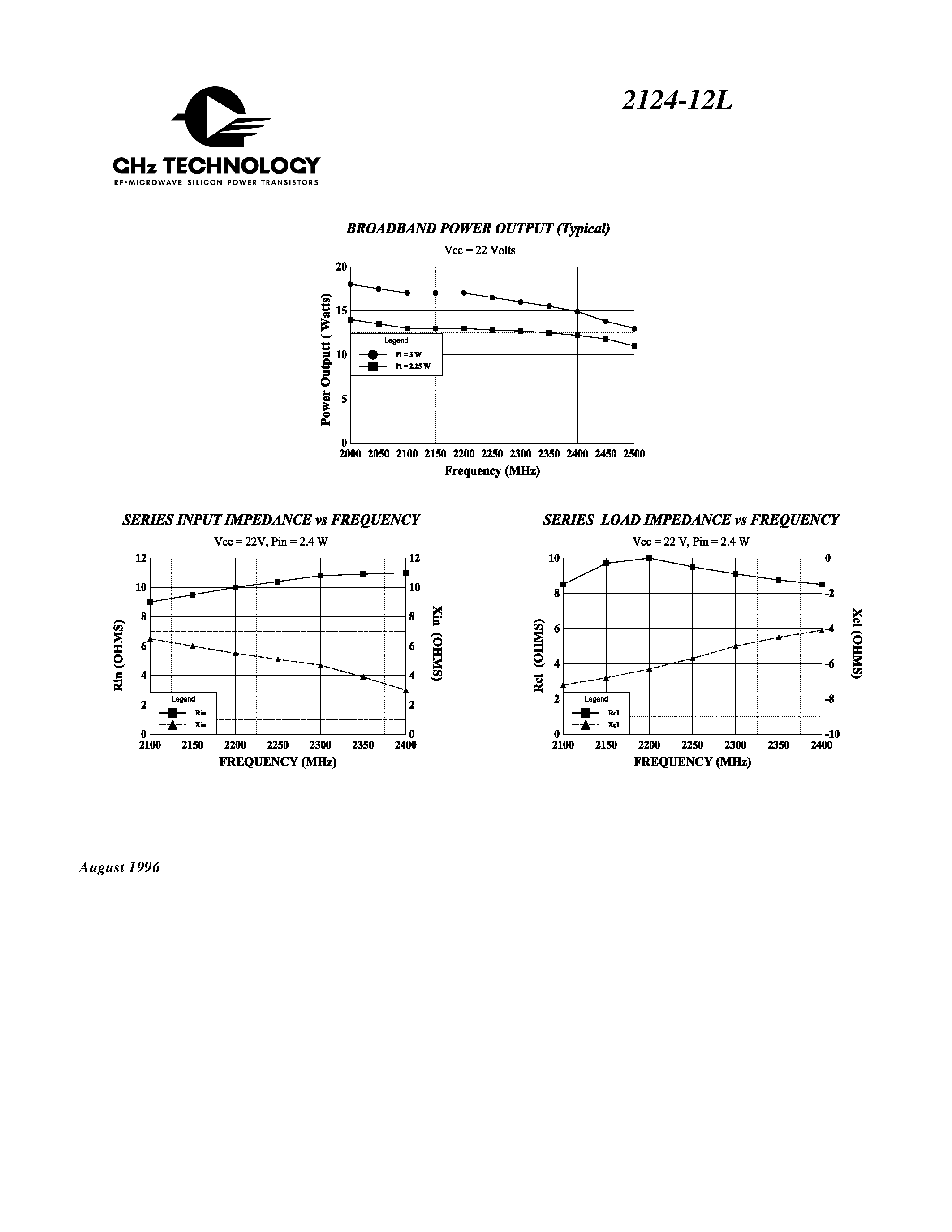 Даташит 2124-12L - 12W / 22V / Class C / Microwavw 2200 - 2400 Mhz страница 2
