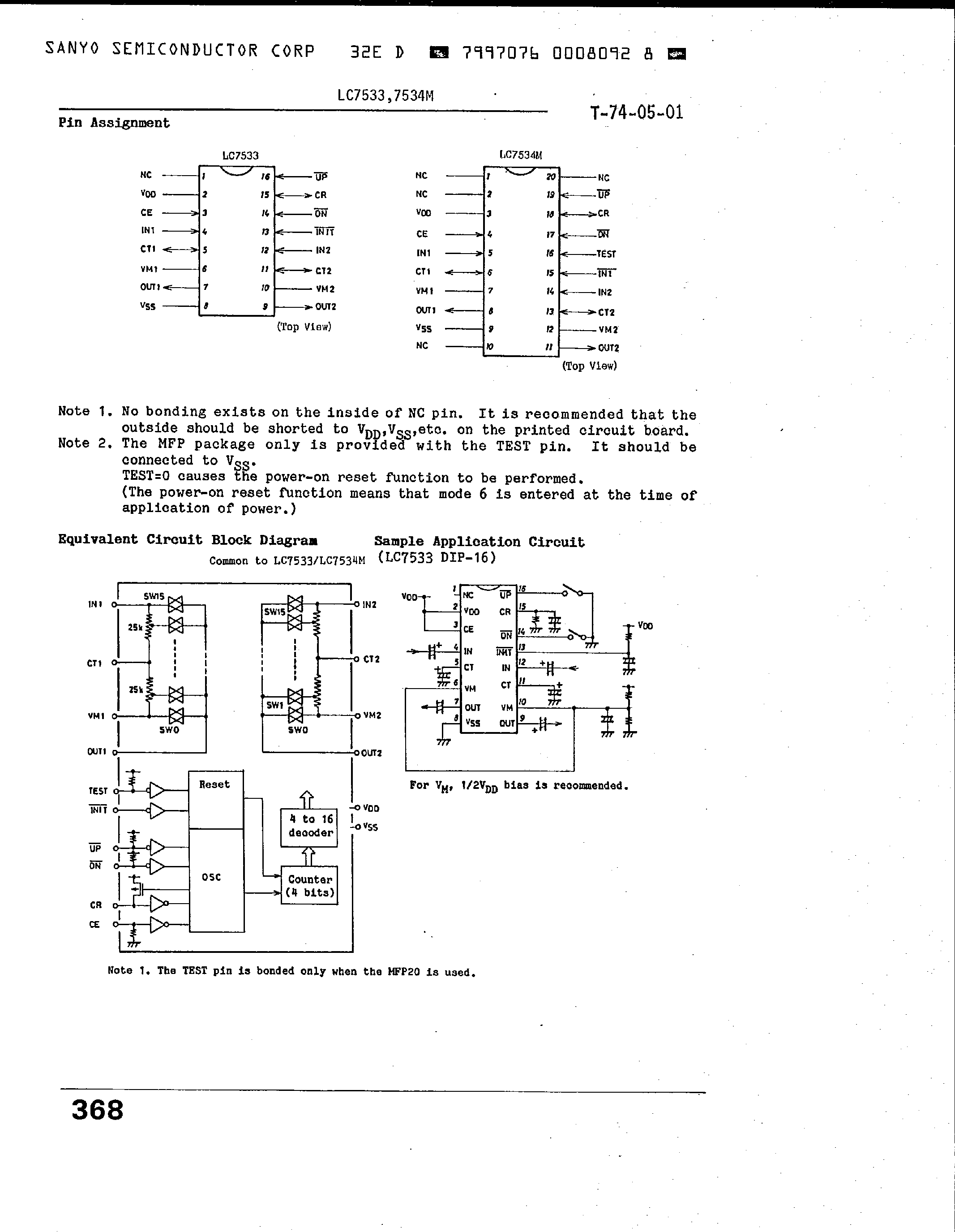 Даташит на микросхему LC7533 страница 2 Даташит LC7533 - (LC7534M) 3V Operated Electronic Volume Control страница 2