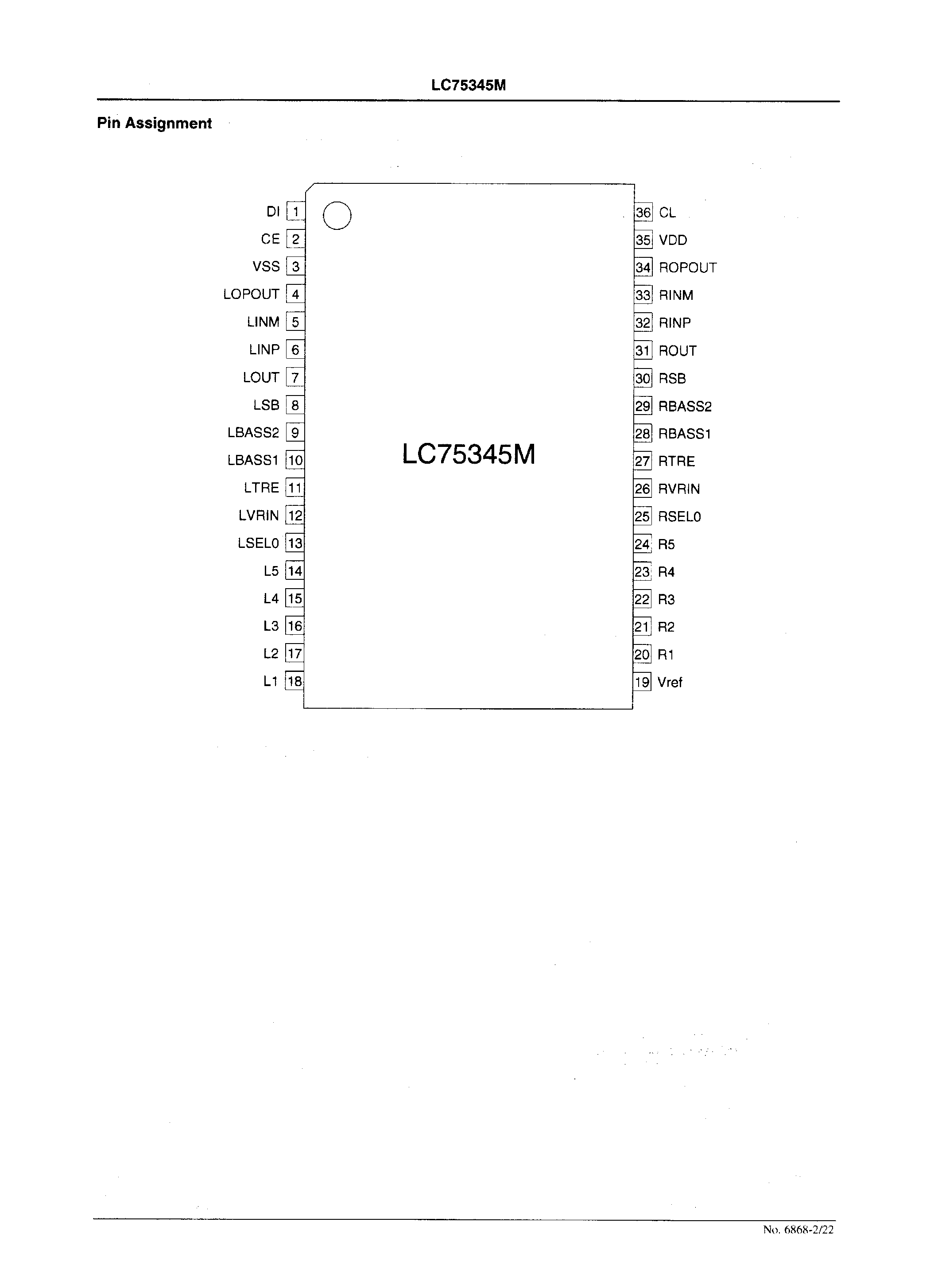 Даташит LC75345M - Electronic Volume Control System on-Chip страница 2